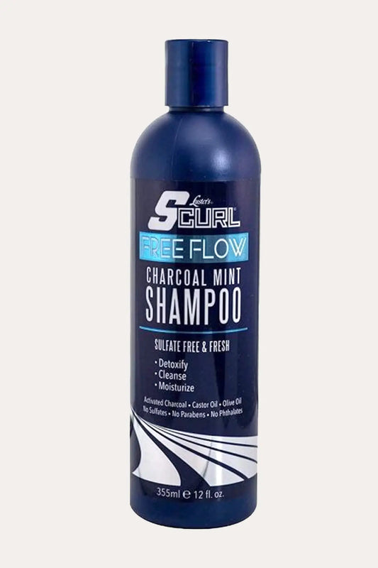 S CURL FREE FLOW CHARCOAL MINT SHAMPOO 12oz - BSW BEAUTY CANADA