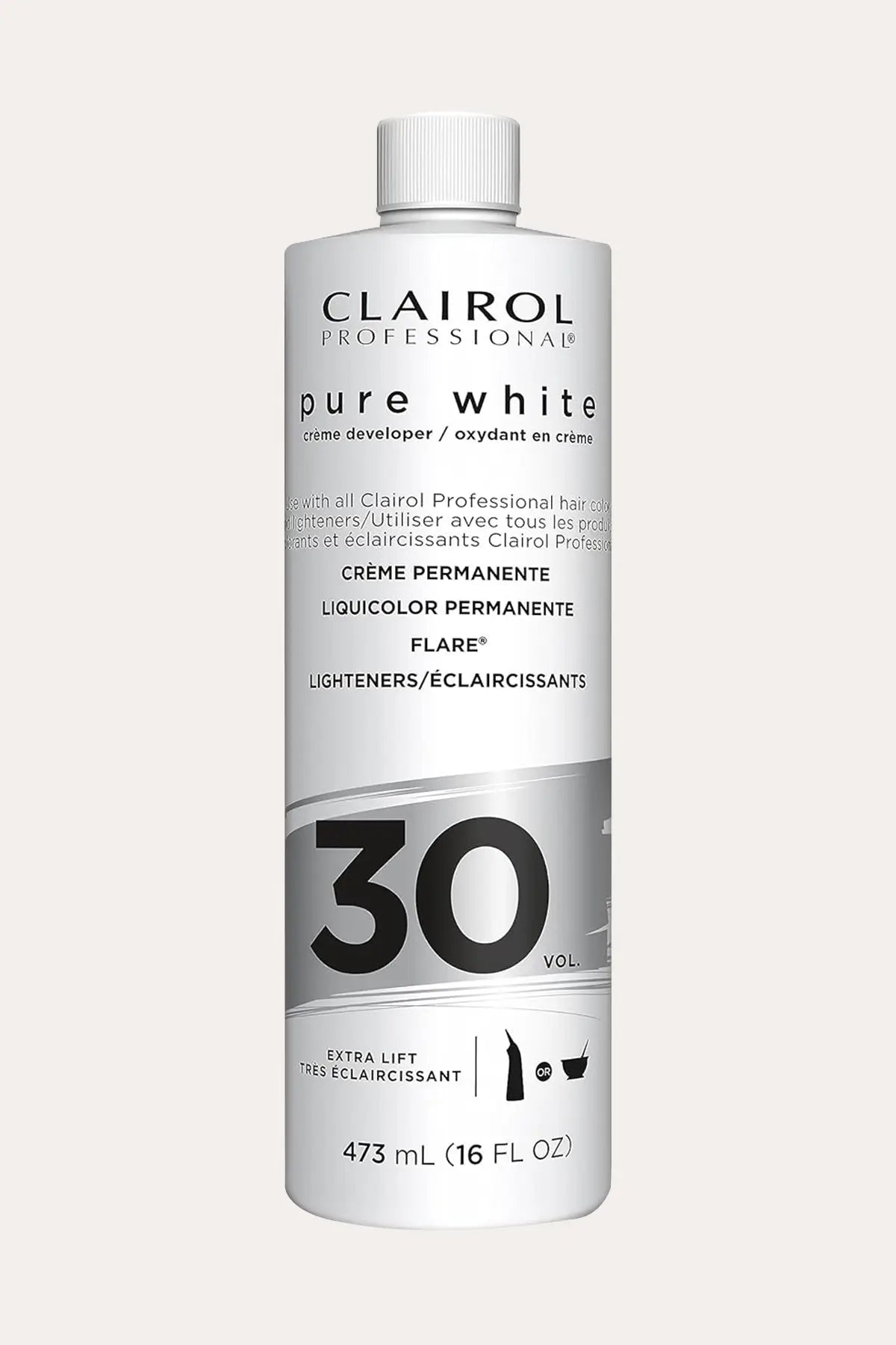 CLAIROL PROFESSIONAL PURE WHITE CREME HAIR COLOR DEVELOPER 30 VOLUME 16oz - BSW BEAUTY CANADA