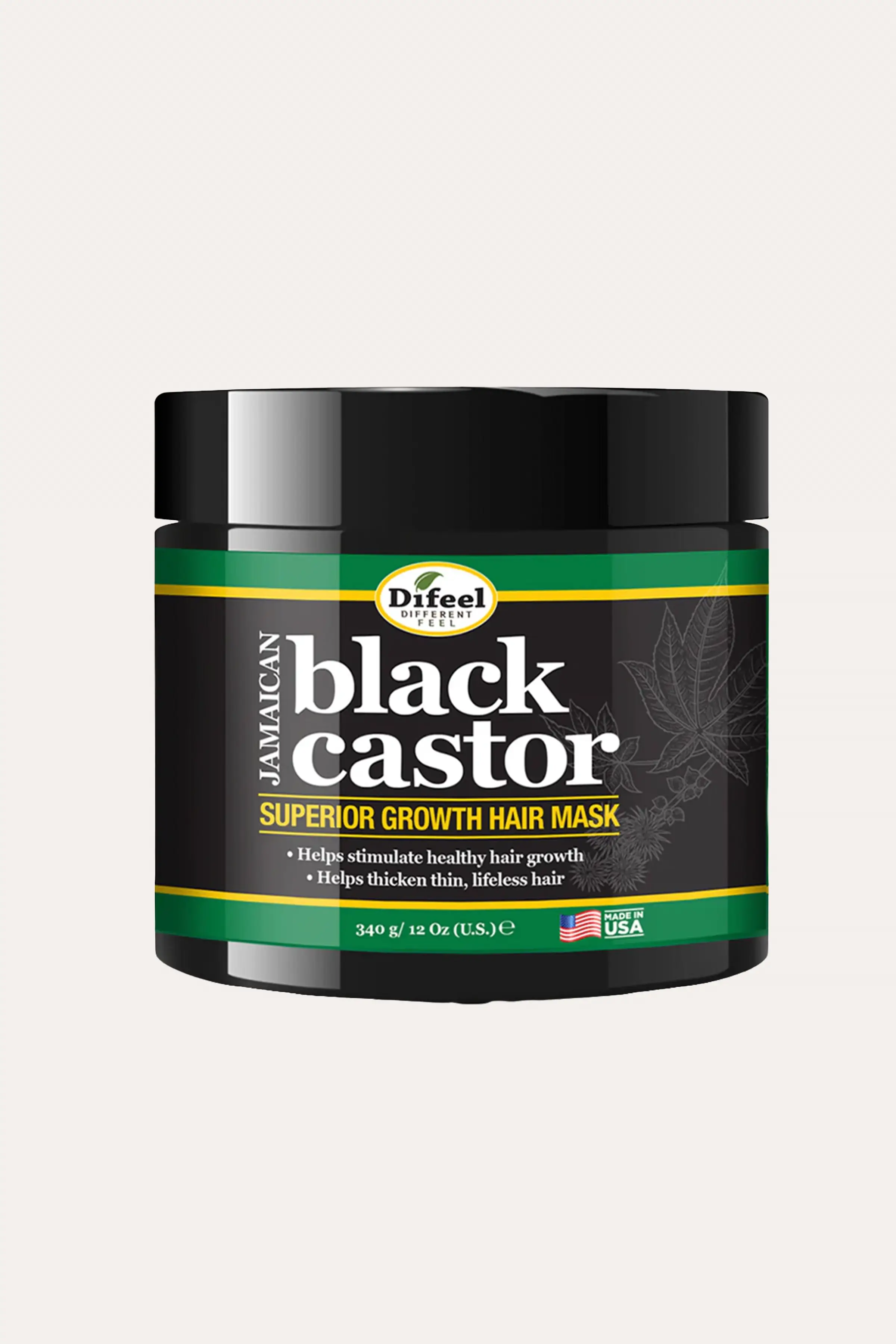 MASQUE CAPILLAIRE À L'HUILE DE RICIN NOIRE DE JAMAÏQUE CROISSANCE SUPÉRIEURE DIFEEL 340g
