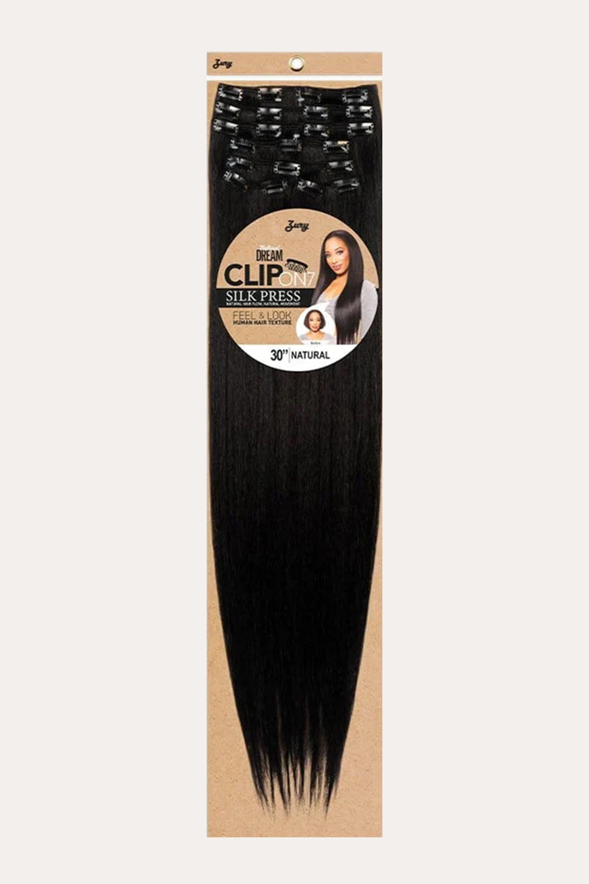 ZURY NATURAL DREAM SILK PRESS NATURAL YAKY 7PCS CLIP-ON / 30"