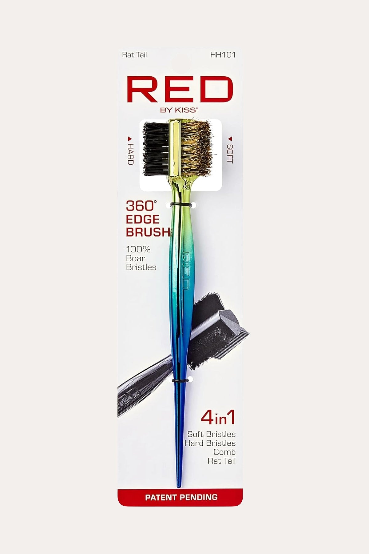 RED 4-IN-1 360 EDGE BRUSH WITH RATTAIL