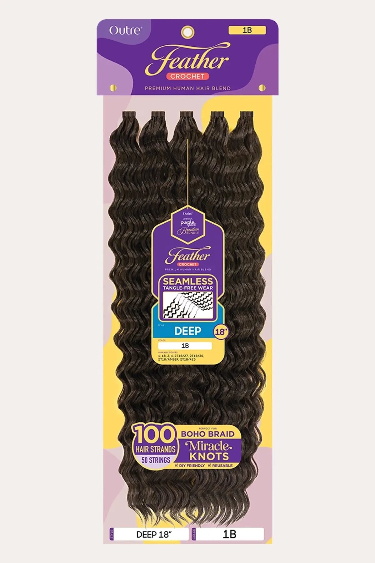 OUTRE PURPLE PACK BRAZILIAN FEATHER CROCHET DEEP 18" OUTRE