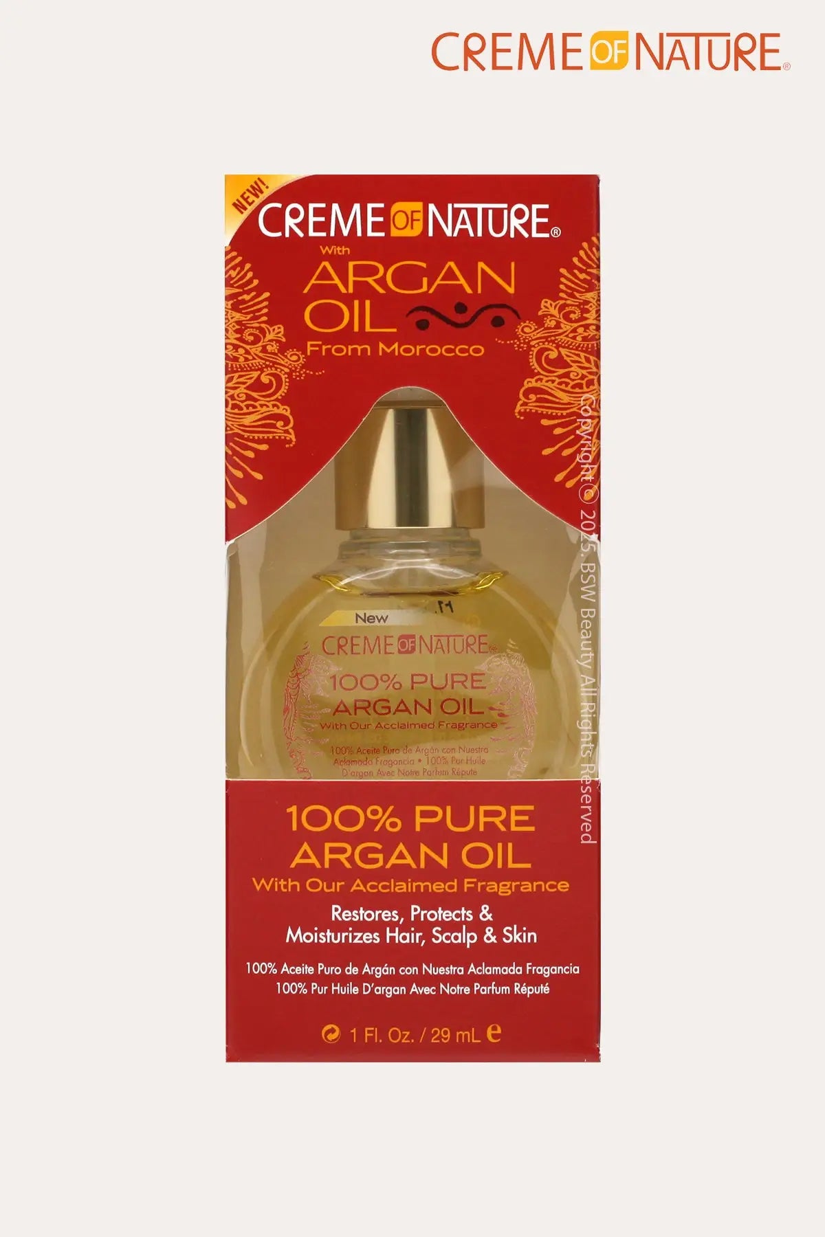 CREAM OF NATURE ARGAN OIL 100% PURE ARGAN OIL FROM MOROCCO 1oz - BSW BEAUTY CANADA