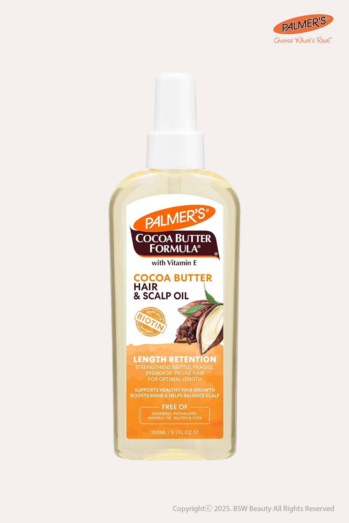 PALMER'S COCOA BUTTER FORMULA LENGTH RETENTION HAIR & SCALP OIL 5.1oz - BSW BEAUTY CANADA