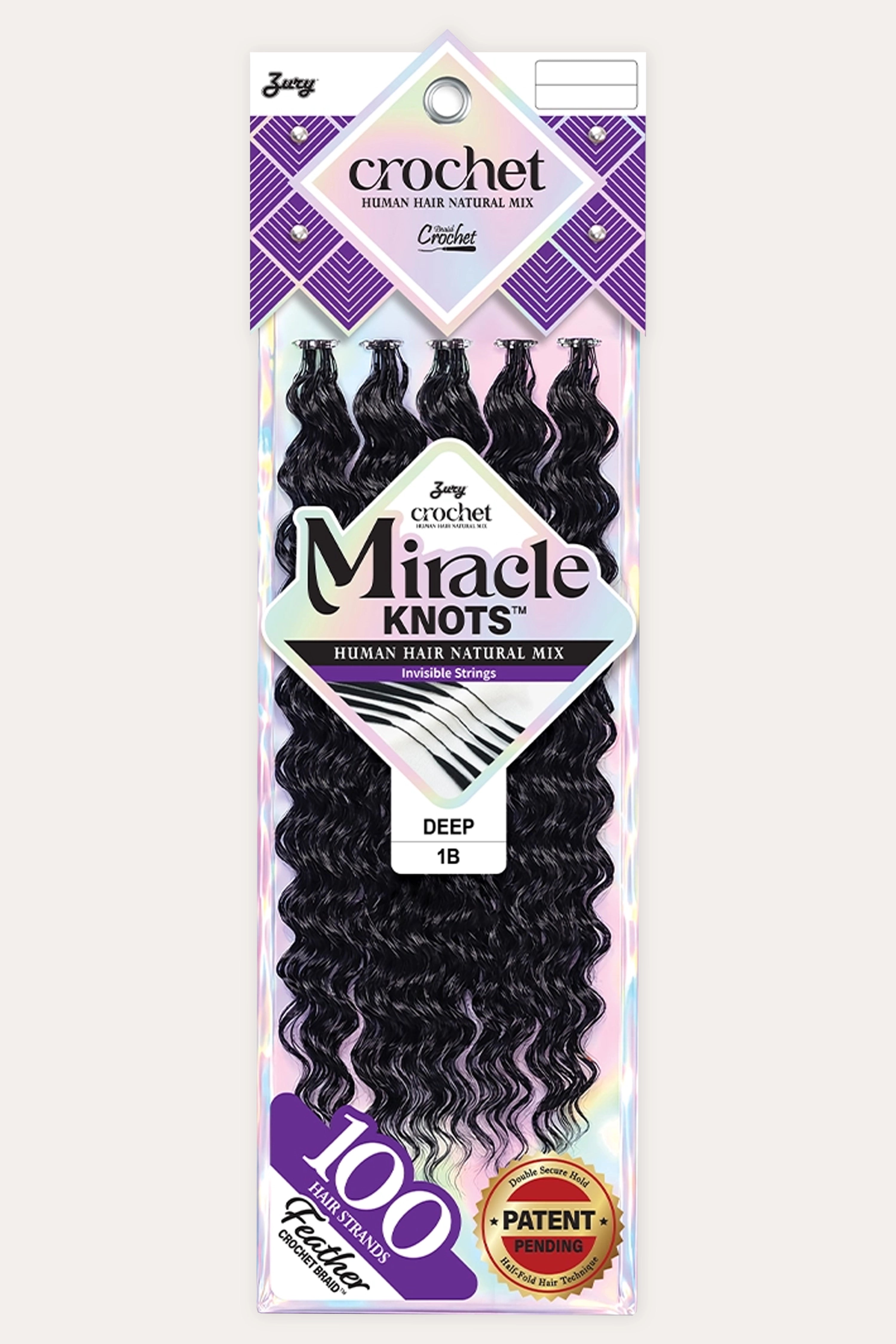 ZURY MIRACLE KNOTS FEATHER CROCHET BRAID DEEP 18"