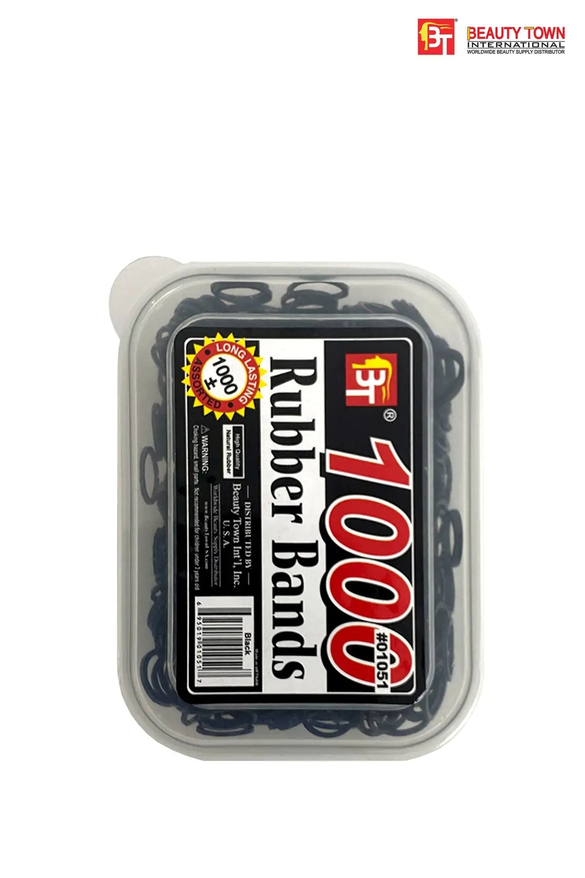 BEAUTY TOWN HIGH QUALITY RUBBER BAND 1,000PCS CONTAINER - BSW BEAUTY CANADA