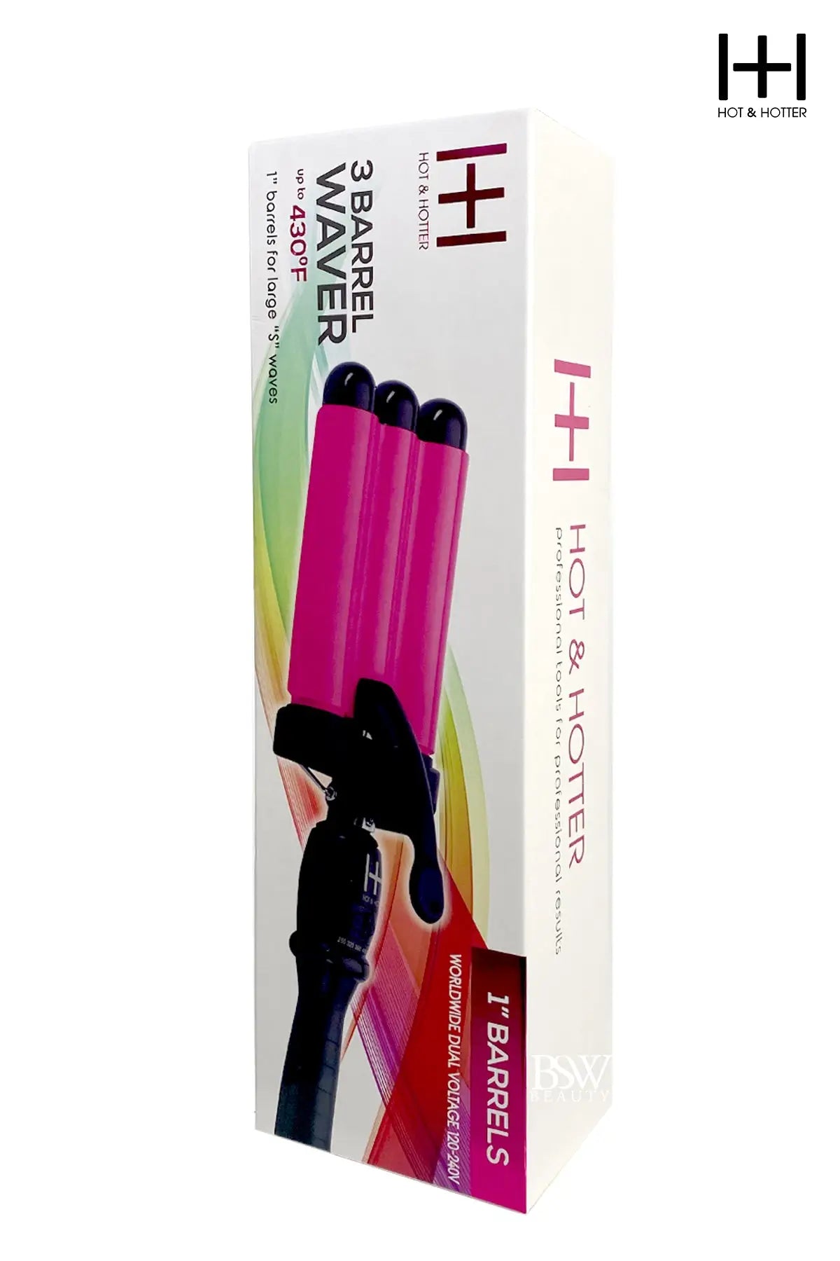 H&H 3 BARREL WAVE IRON HOT PINK - BSW BEAUTY CANADA