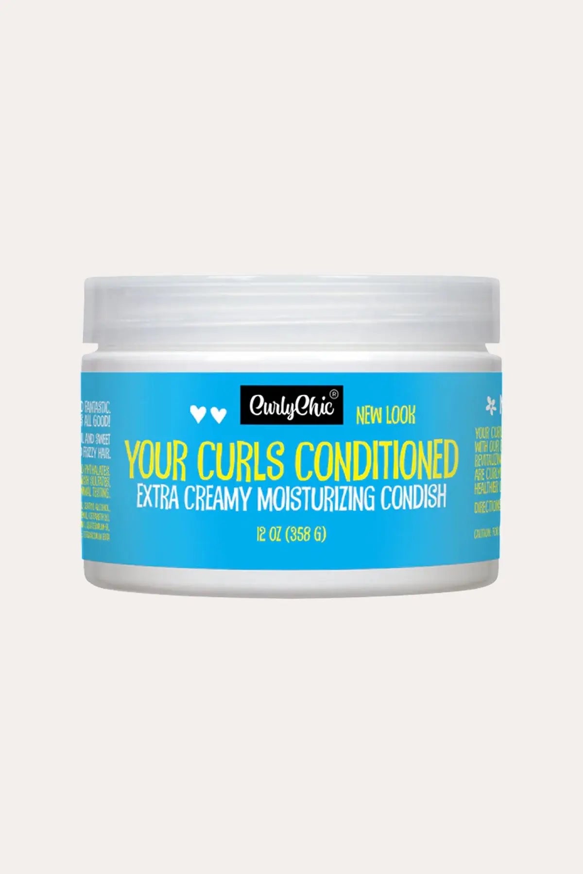 CURLY CHIC YOUR CURLS CONDITIONED EXTRA CREAMY MOISTURIZING CONDISH 12oz CURLY CHIC
