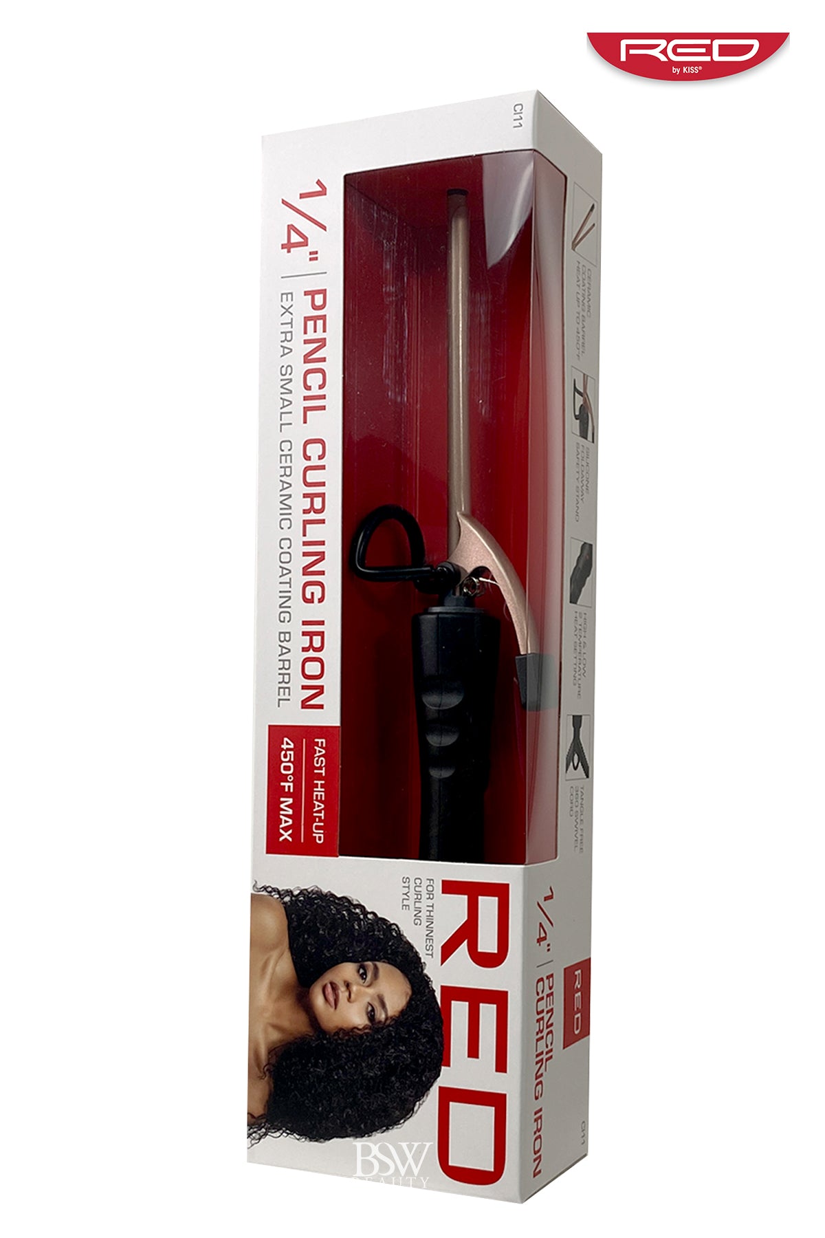 RED BY KISS 1/4" PENCIL CURLING IRON