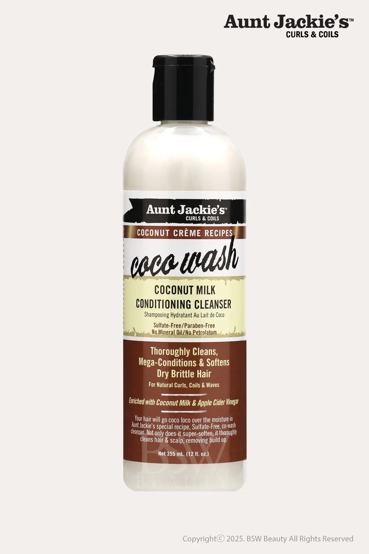 AUNT JACKIES COCONUT CREME COCO WASH COCONUT MILK CONDITIONING CLEASER 12oz - BSW BEAUTY CANADA