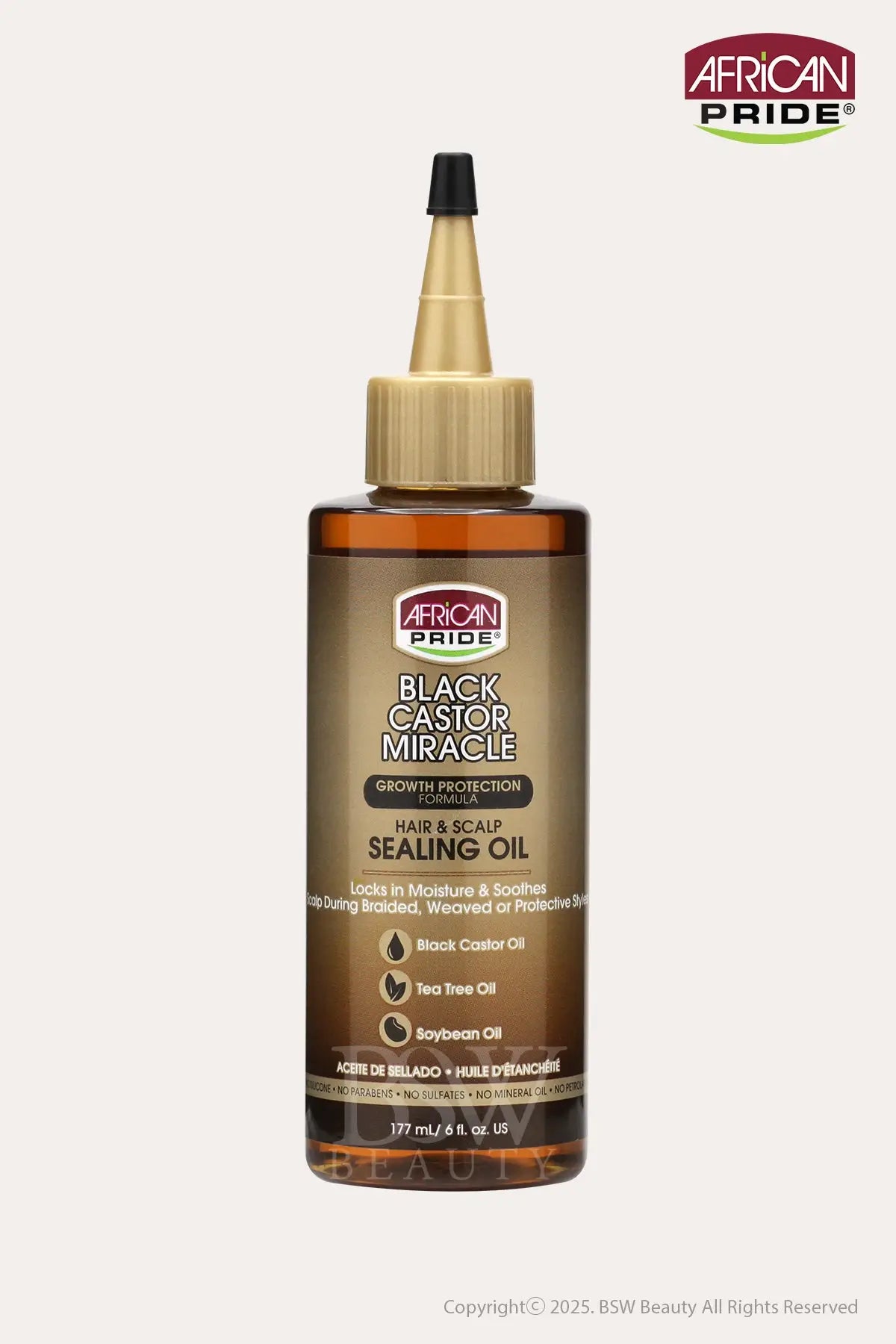 AFRICAN PRIDE BLACK CASTOR MIRACLE HAIR & SCALP SEALING OIL 6oz - BSW BEAUTY CANADA
