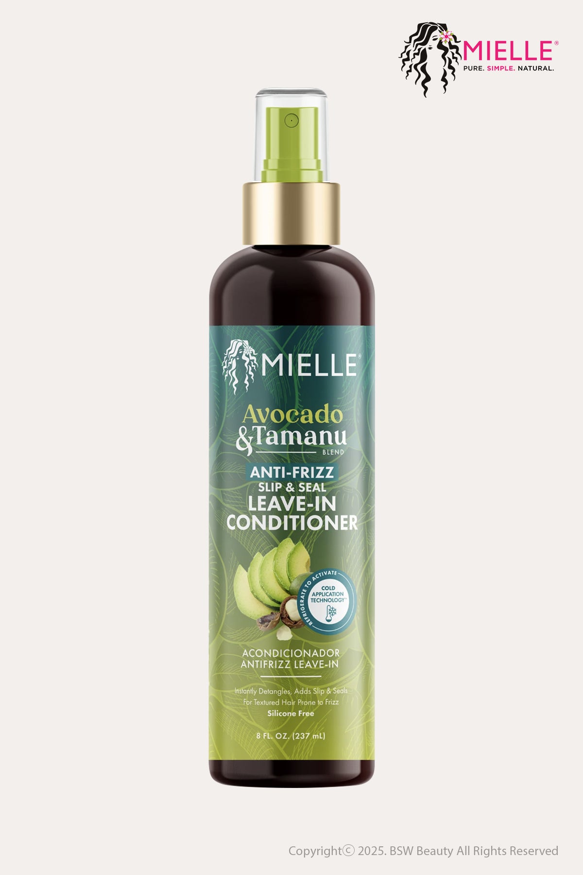 MIELLE AVOCADO & TAMANU ANTI-FRIZZ SLIP & SEAL LEAVE-IN CONDITIONER 8oz - BSW BEAUTY CANADA