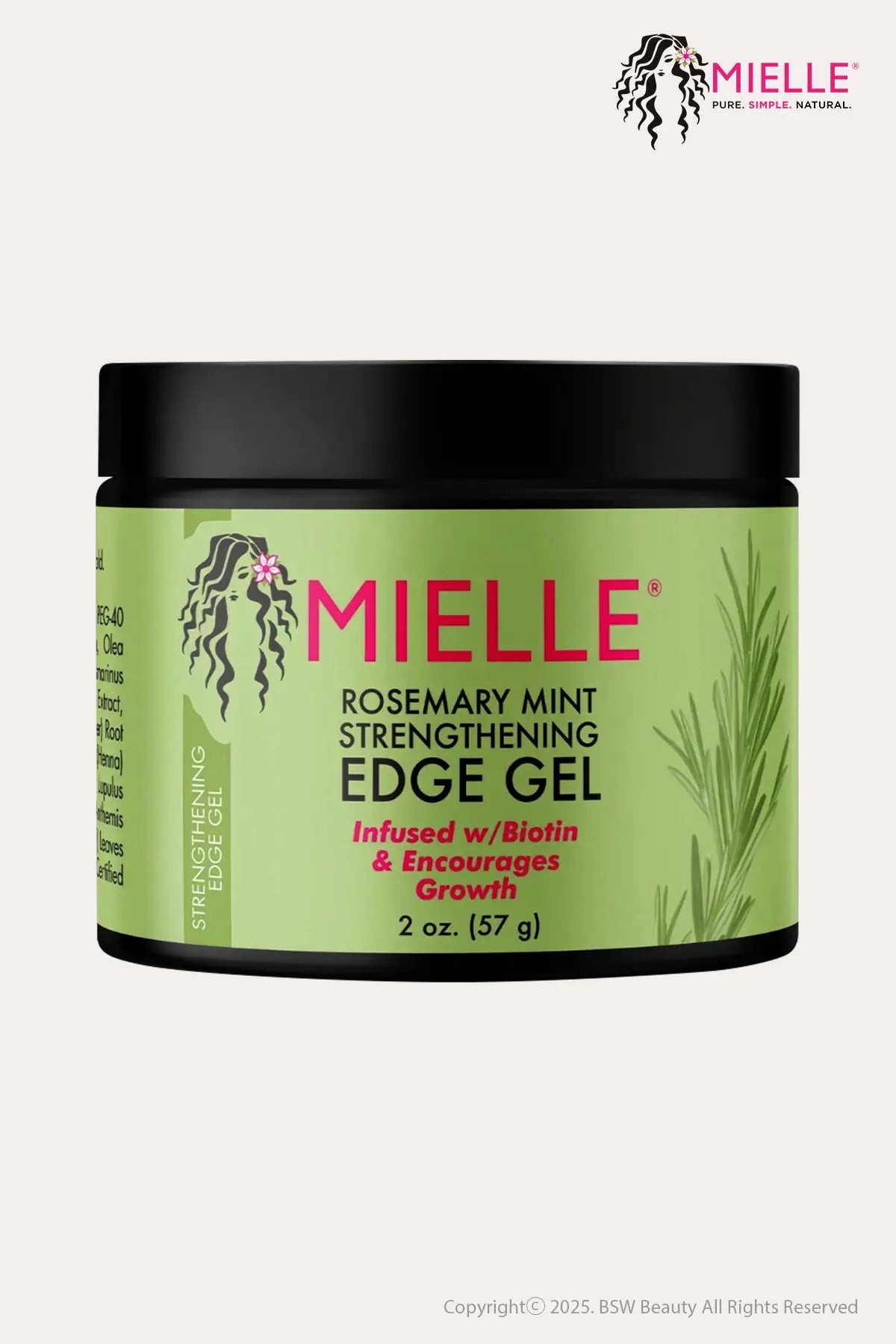 MIELLE ROSEMARY MINT STRENGTHENING EDGE GEL INFUSED W/ BIOTIN & ENCOURAGES GROWTH 2oz - BSW BEAUTY CANADA