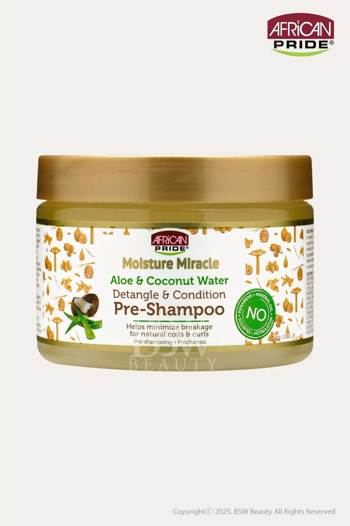 AFRICAN PRIDE MOISTURE MIRACLE DETANGLE & CONDITION PRE-SHAMPOO 12oz - BSW BEAUTY CANADA