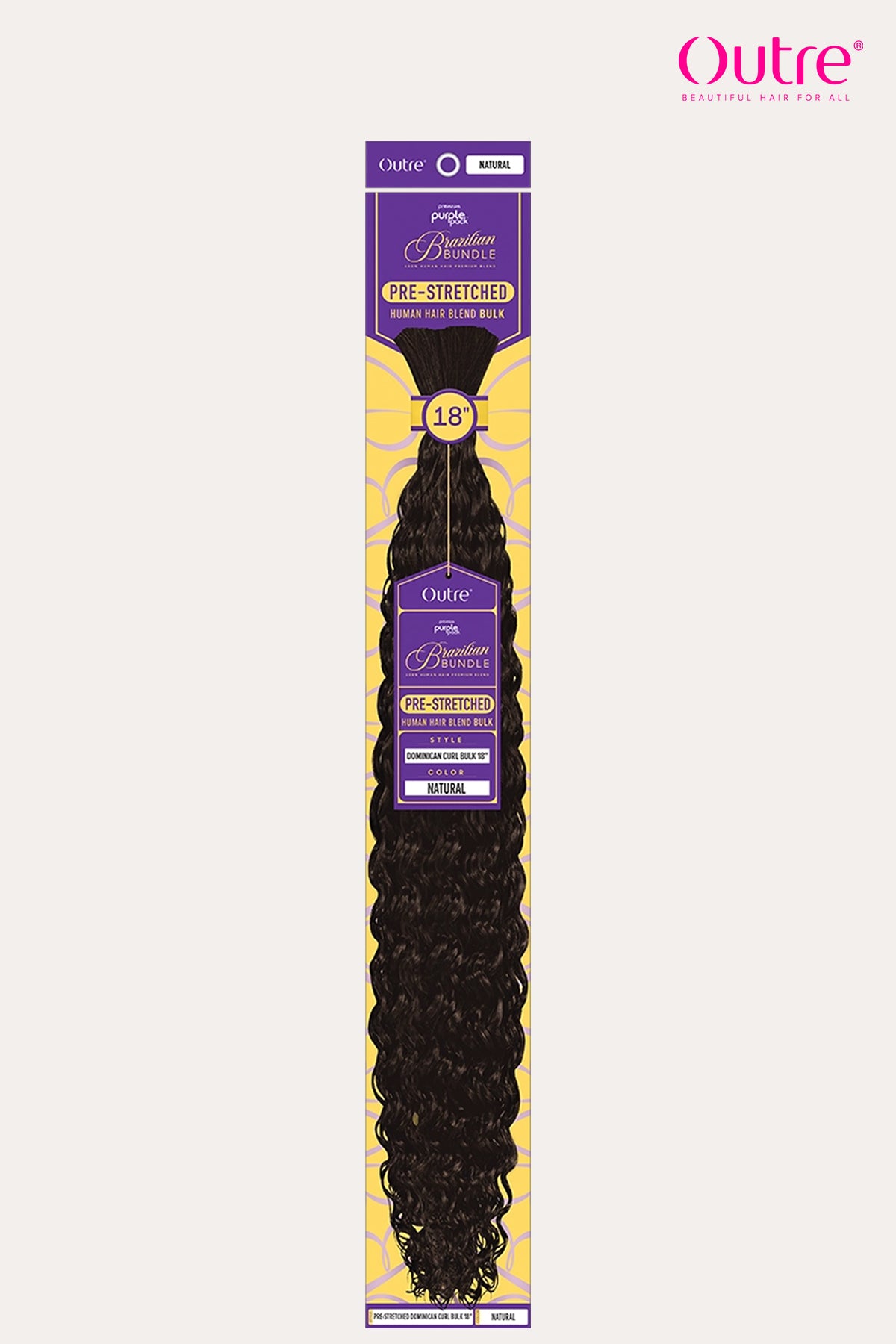 OUTRE PURPLE PACK BRAZILIAN BUNDLE PRE-STRETCHED - DOMINICAN CURL BULK 18" - BSW BEAUTY CANADA