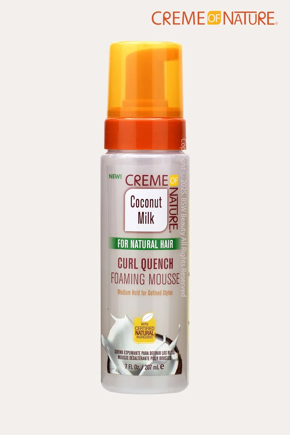 CREME OF NATURE COCONUT MILK CURL QUENCH FOAMING MOUSSE 7oz - BSW BEAUTY CANADA