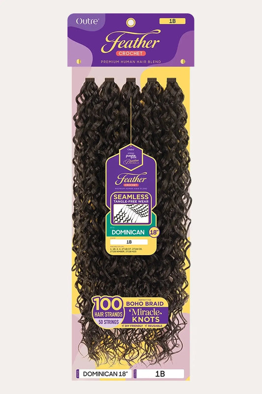 OUTRE PURPLE PACK BRAZILIAN FEATHER CROCHET DOMINICAN 18" OUTRE