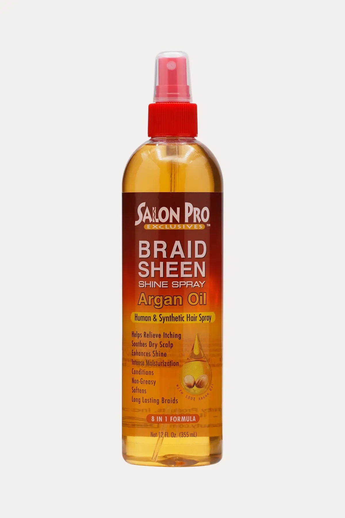 SALON PRO EXCLUSIVE BRAID SHEEN SHINE SPRAY ARGAN OIL 12oz - BSW BEAUTY CANADA