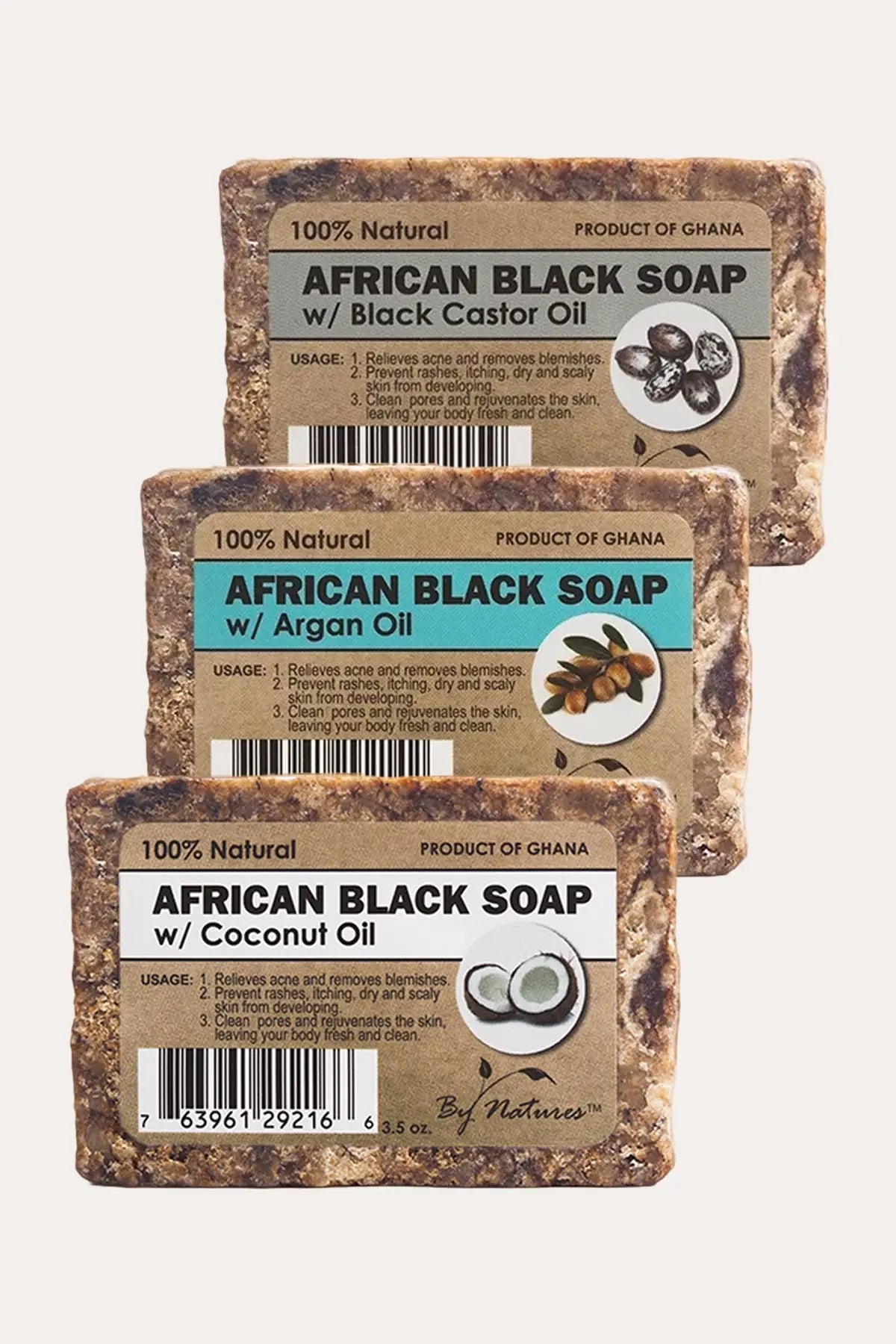 BY NATURES AFRICAN BLACK SOAP 3.5OZ – 100% NATURAL BY NATURES