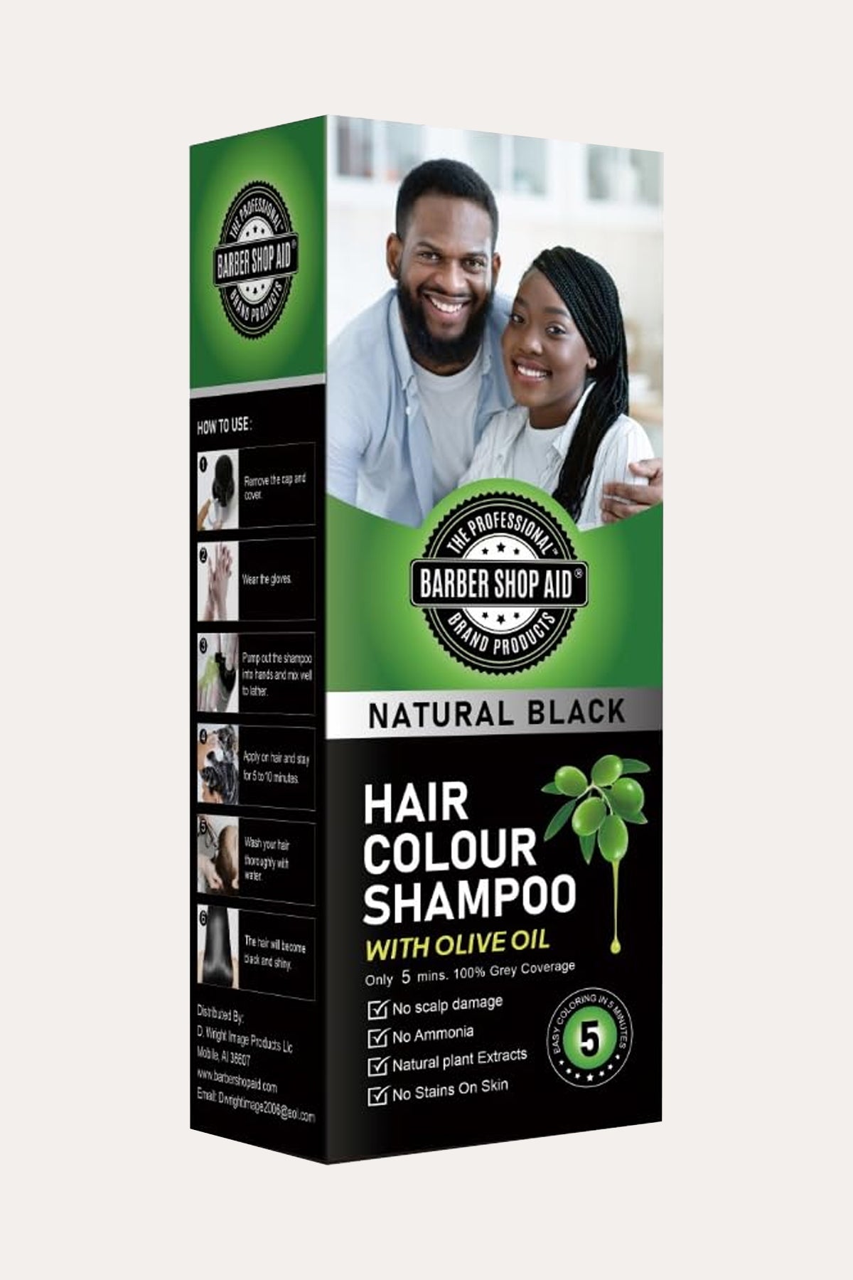 BARBER SHOP AID HAIR COLOR SHAMPOO WITH OLIVE OIL 6oz - BSW BEAUTY CANADA