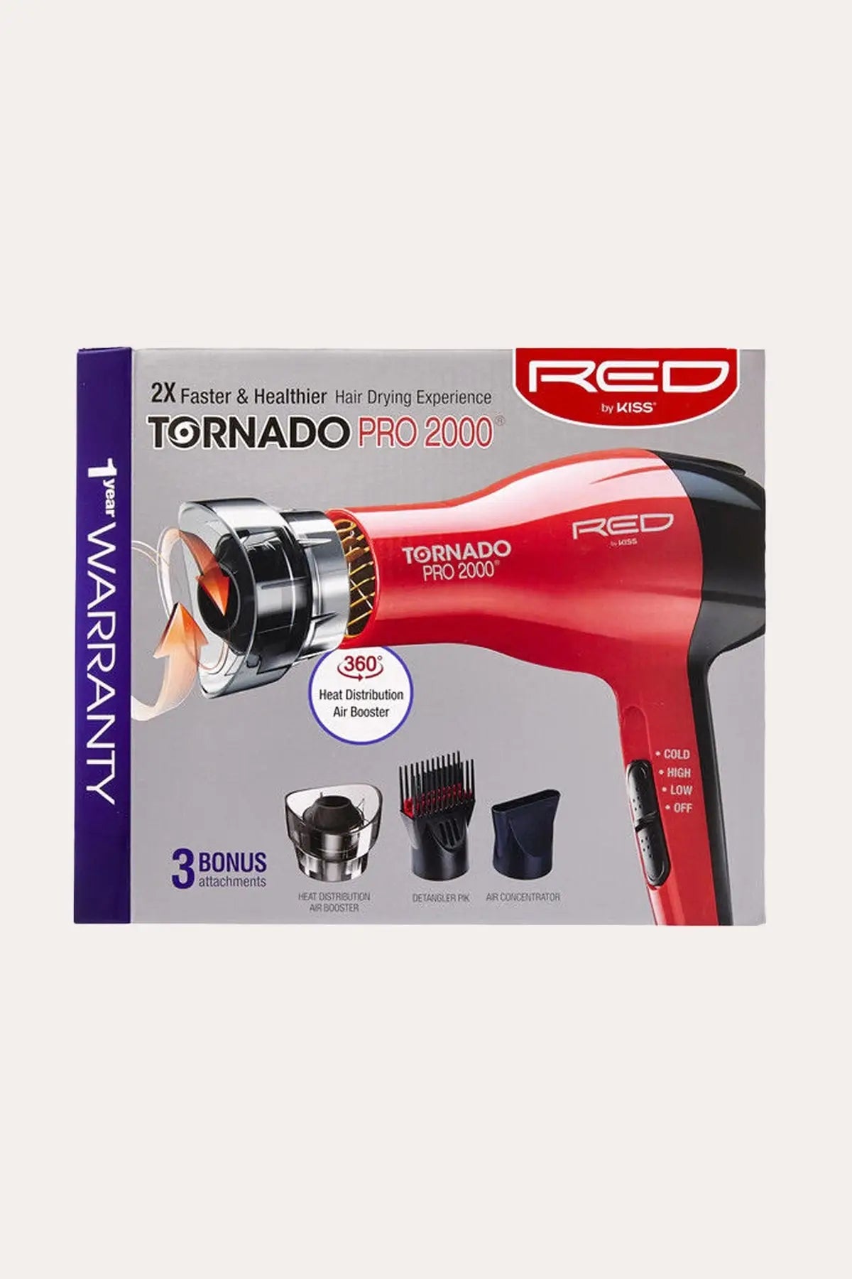 RED BY KISS TORNADO PRO 2000 #BD08N
