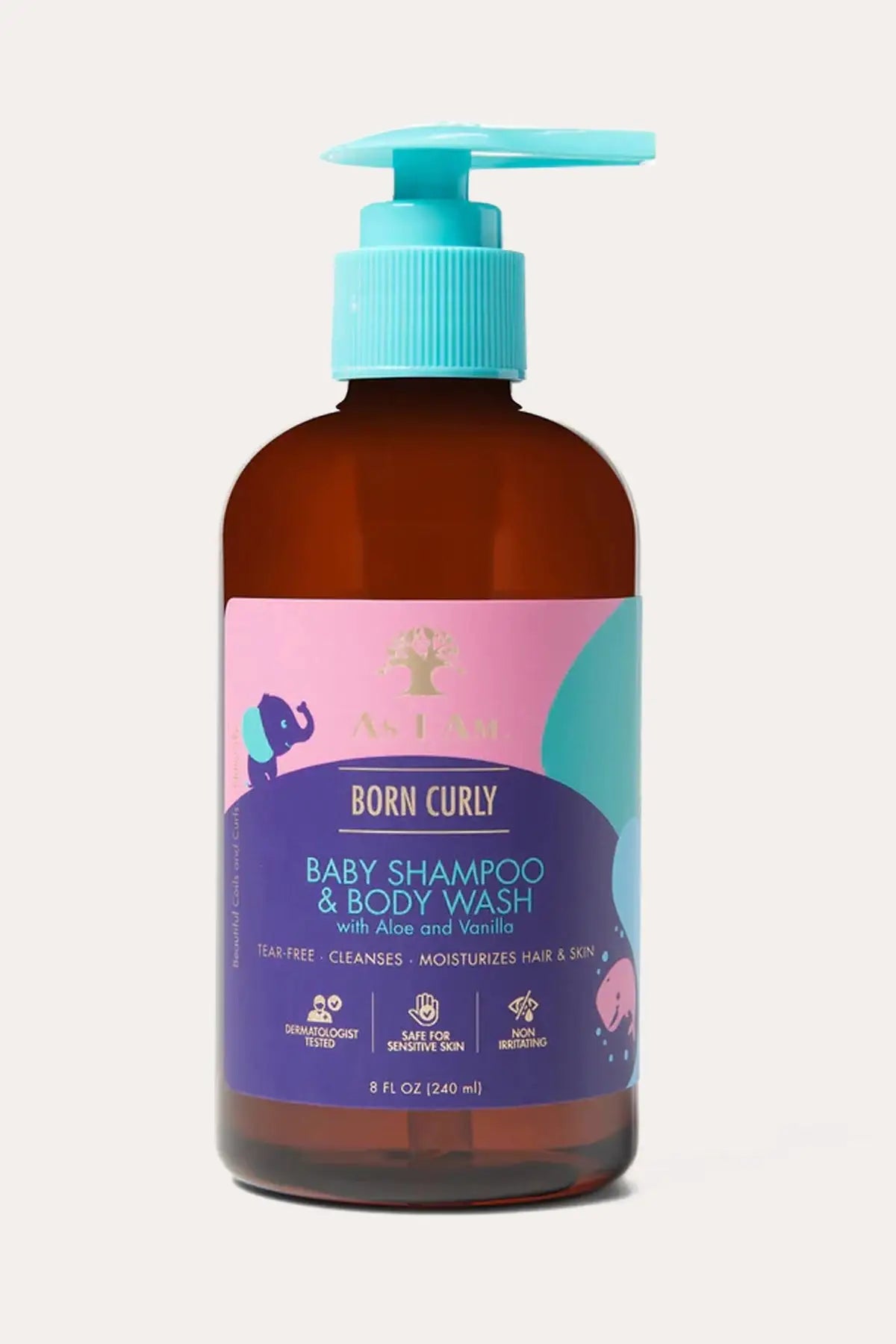AS I AM BORN CURLY BABY SHAMPOO & BODY WASH 8oz AS I AM