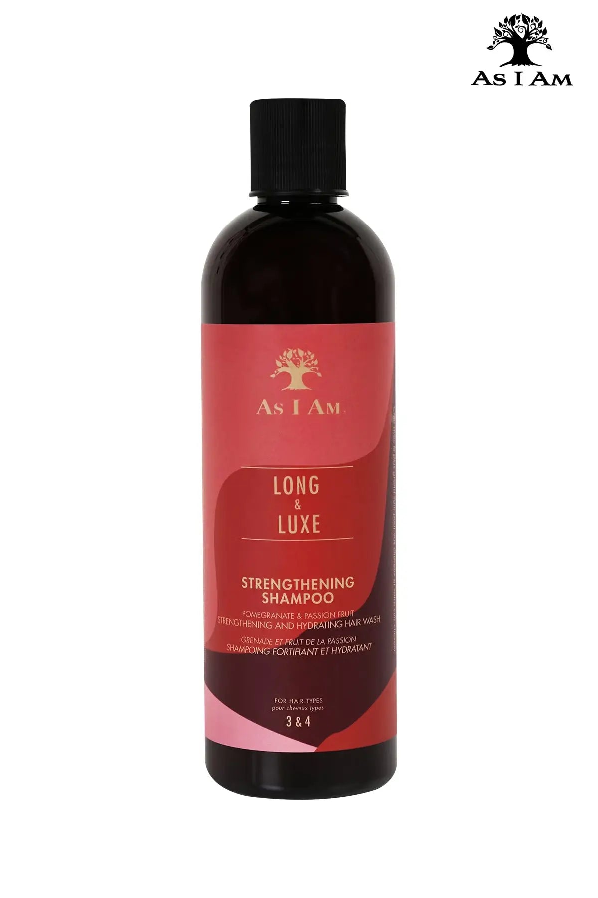 AS I AM LONG AND LUXE POMEGRANATE & PASSION FRUIT STRENGTHNING SHAMPOO 12oz - BSW BEAUTY CANADA