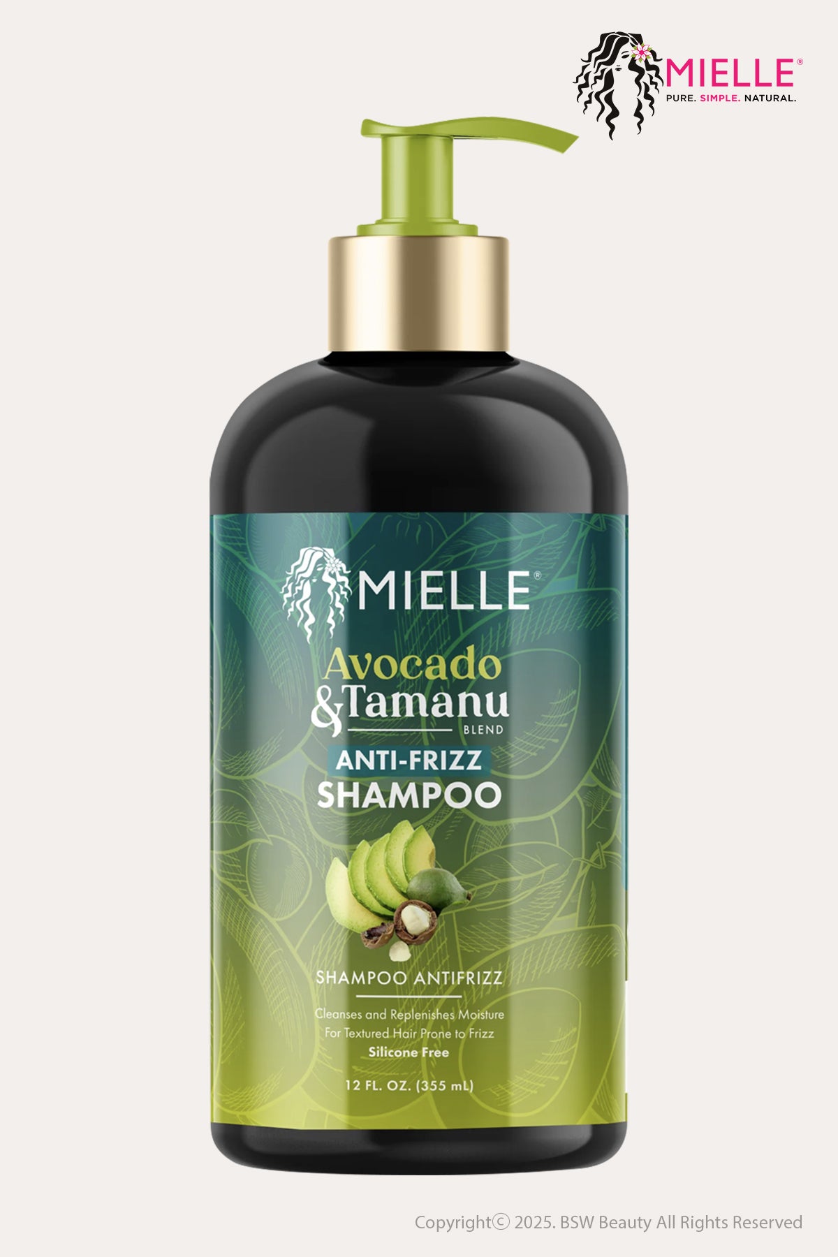 MIELLE AVOCADO & TAMANU ANTI-FRIZZ SHAMPOO 12oz - BSW BEAUTY CANADA