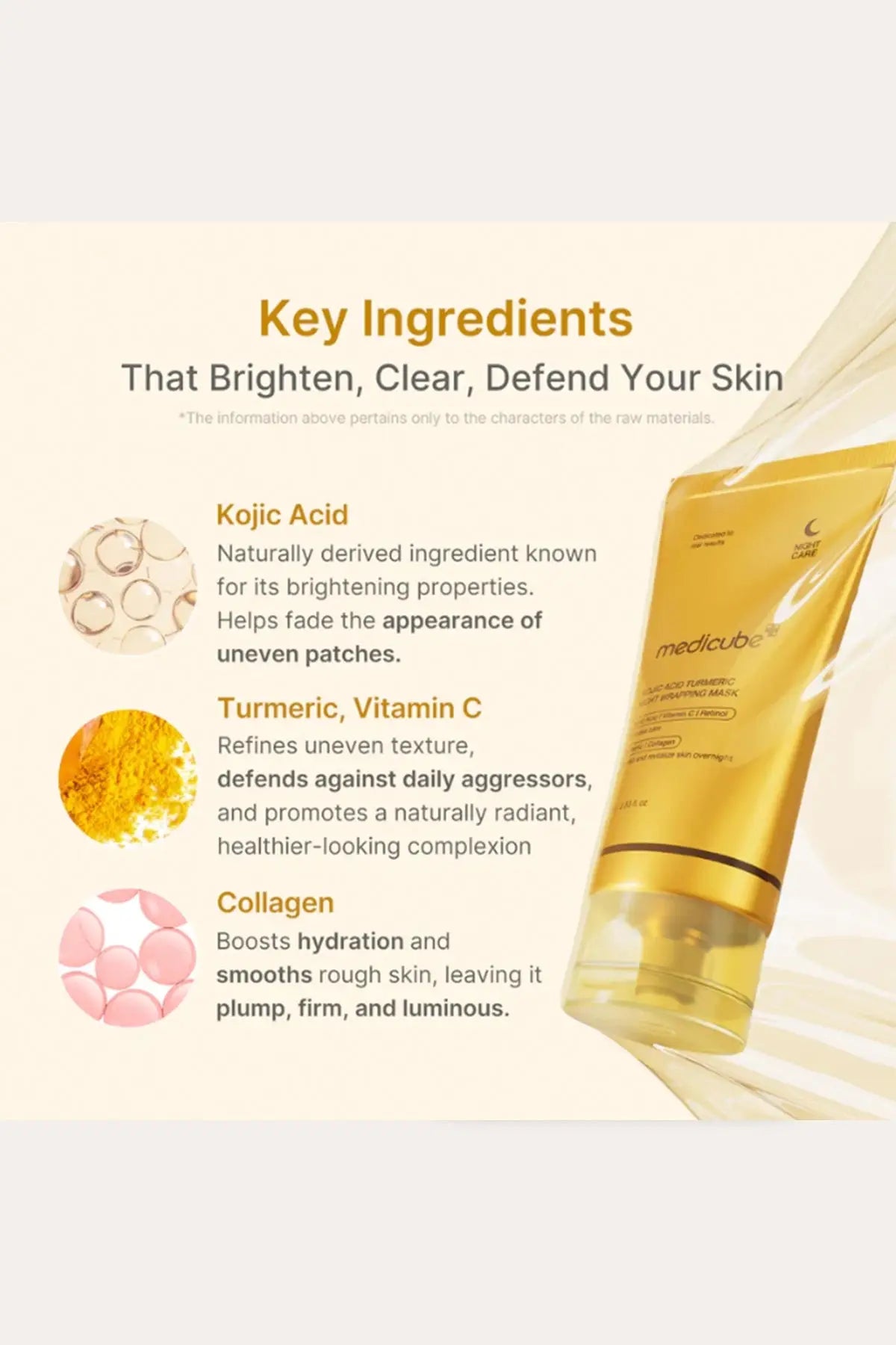 MASQUE DE NUIT ENVELOPPANT ACIDE KOJIQUE ET CURCUMA MEDICUBE 75ml