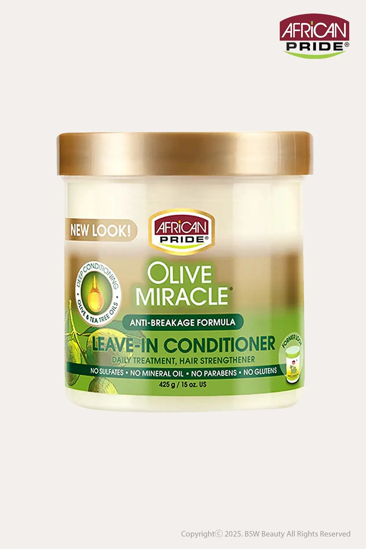 AFRICAN PRIDE OLIVE MIRACLE ANTI-BREAKAGE LEAVE-IN CONDITIONER CREME 15oz - BSW BEAUTY CANADA