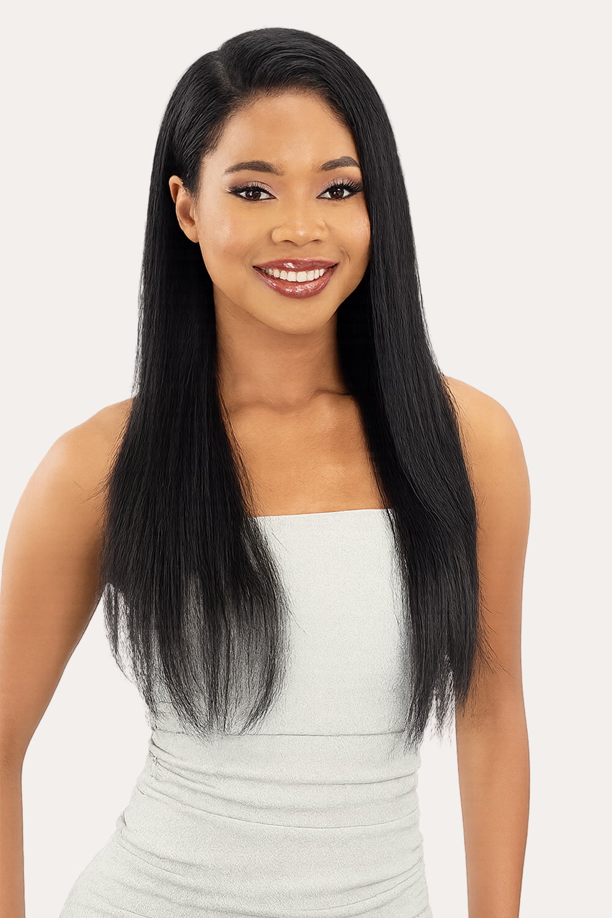 SHAKE N GO  GLOSSY 100% VIRGIN REMY HAIR GLUELESS 13X5 HD LACE FRONT WIG - STRAIGHT 26