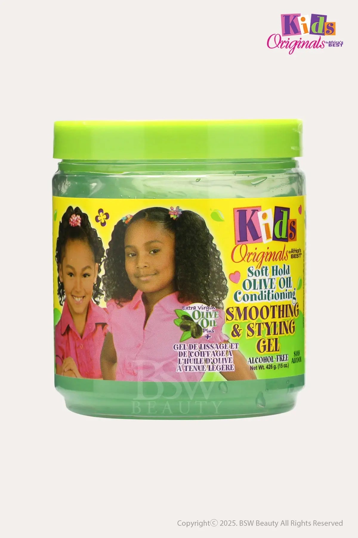 AFRICA'S BEST KIDS ORIGINALS SOFT HOLD OLIVE OIL CONDITIONING SMOOTH STYLE GEL 15oz - BSW BEAUTY CANADA