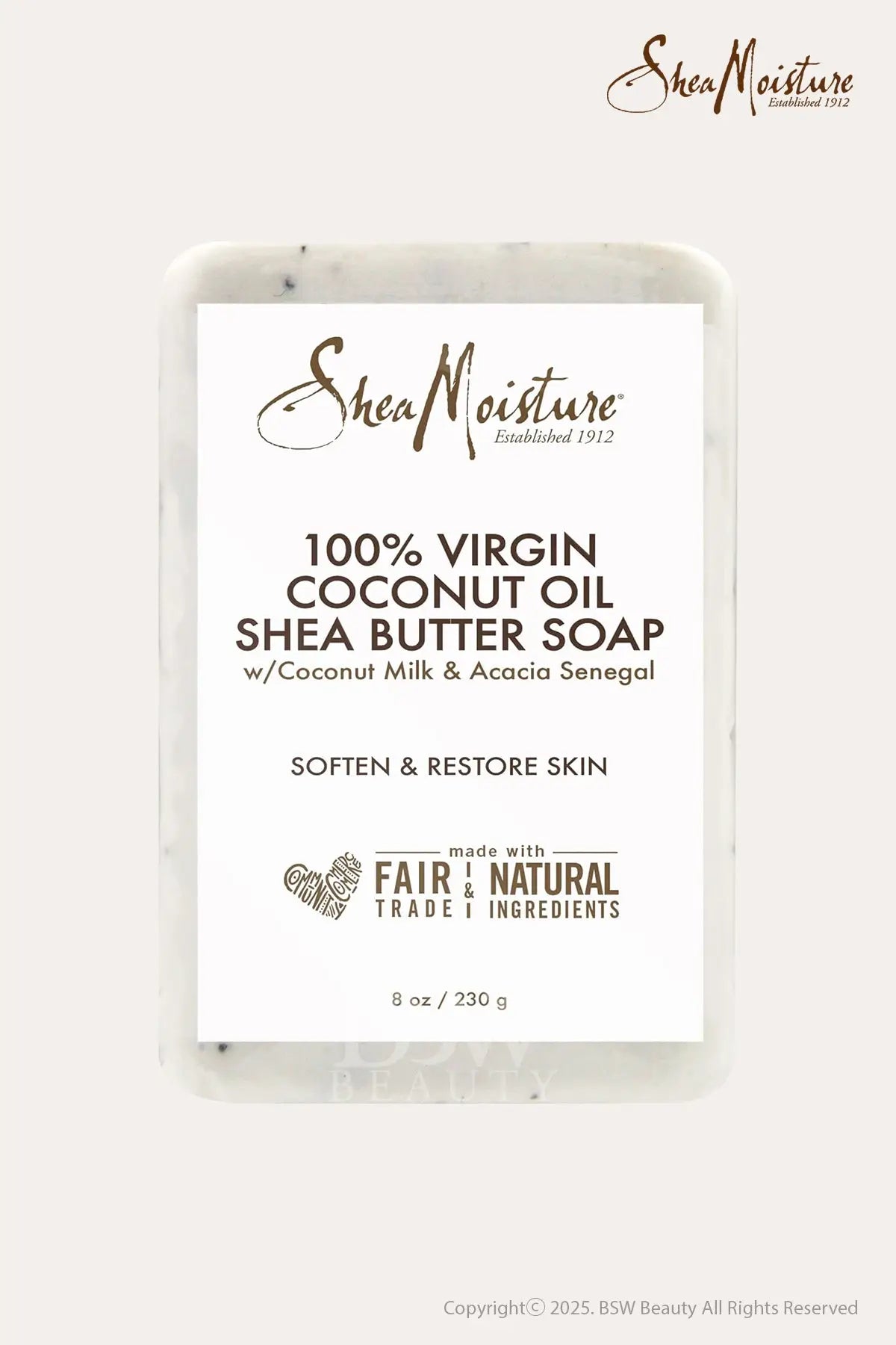 SHEA MOISTURE 100% EXTRA VIRGIN COCONUT OIL SHEA BUTTER SOAP 8oz - BSW BEAUTY CANADA
