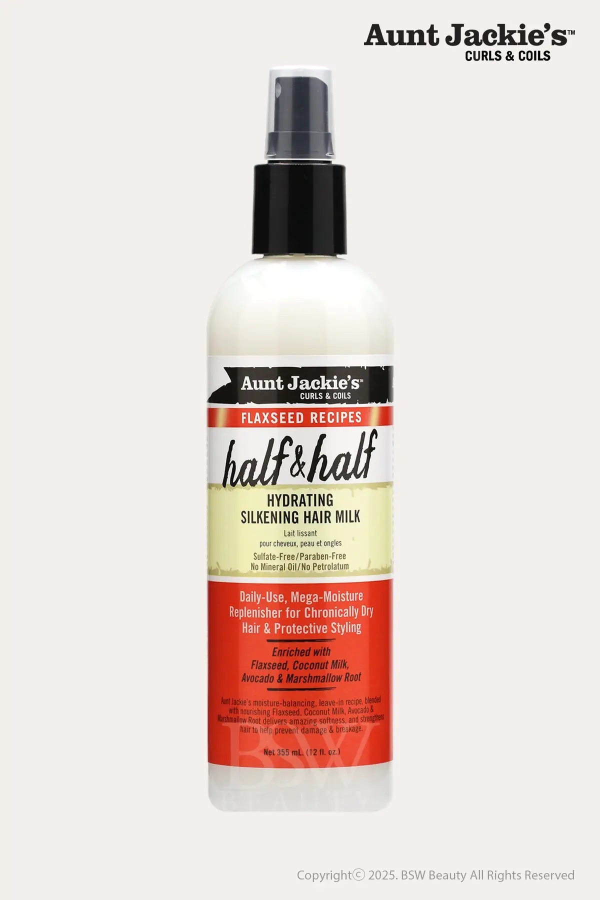 AUNT JACKIES HALF & HALF HYDRATING SILKENING HAIR MILK 12oz - BSW BEAUTY CANADA