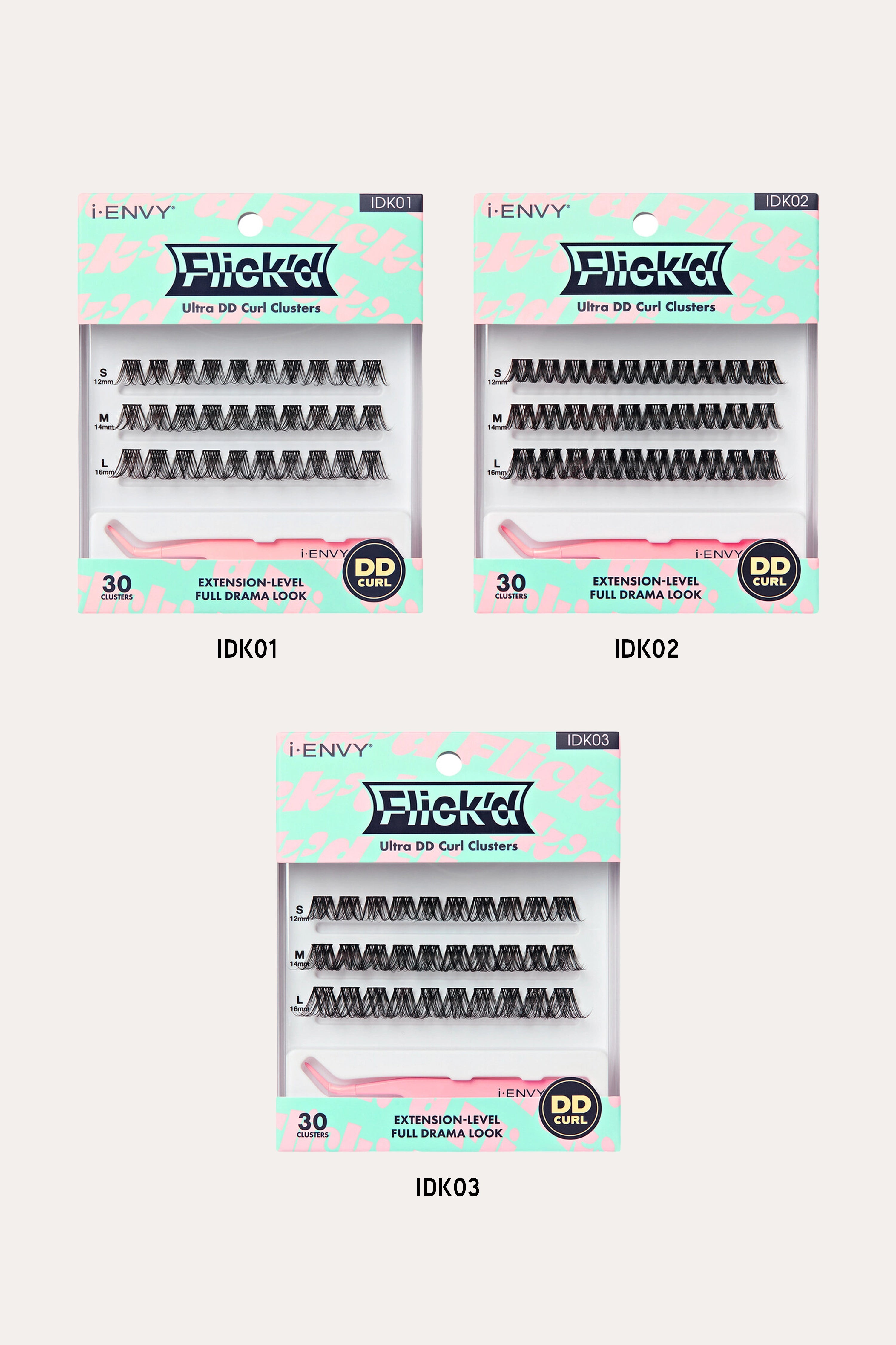 I ENVY BY KISS FLICK'D CLUSTER LASHES KIT | Indivisual False Eyelashes