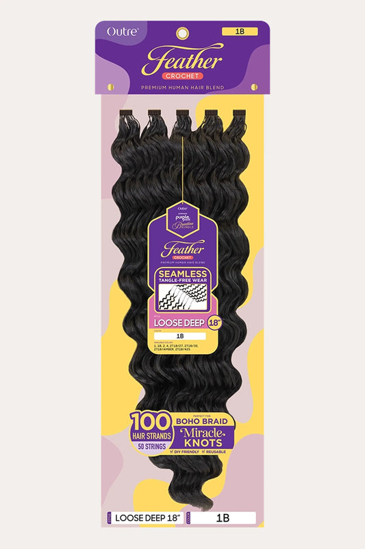 OUTRE PURPLE PACK BRAZILIAN FEATHER CROCHET LOOSE DEEP 18" OUTRE