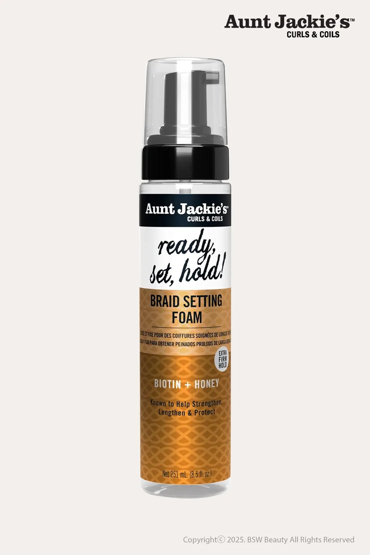 AUNT JACKIES BIOTIN+HONEY BRAID SETTING FOAM 8.5oz - BSW BEAUTY CANADA