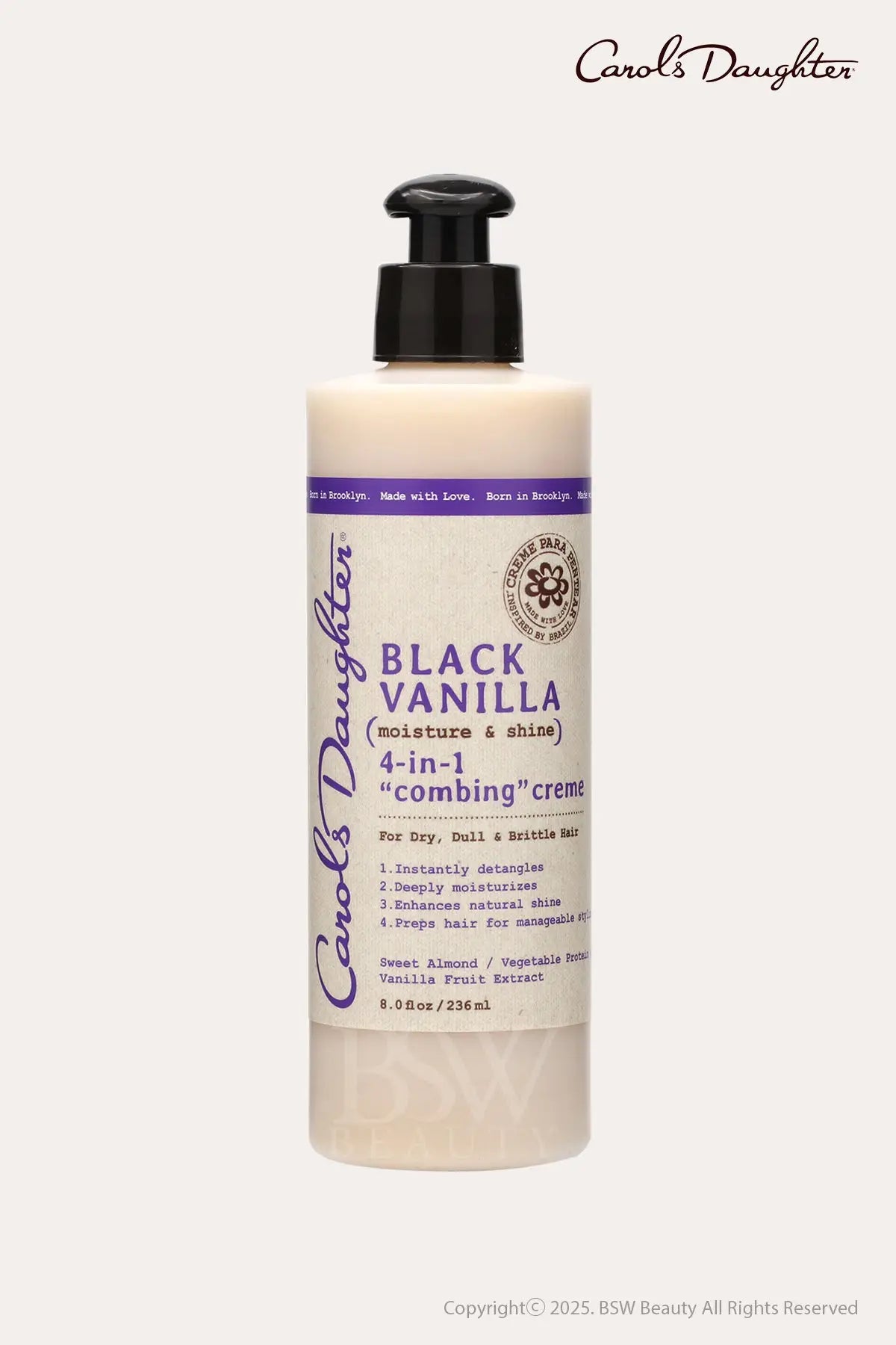 CAROLS DAUGHTER BLACK VANILLA MOISTURE & SHINE 4-IN-1 COMBING CREME 8oz - BSW BEAUTY CANADA