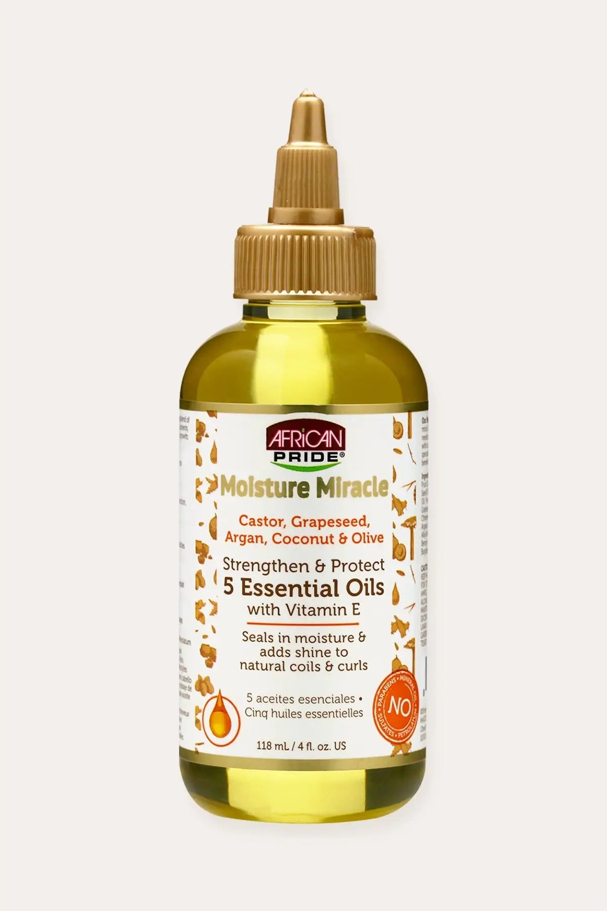AFRICAN PRIDE MOISTURE MIRACLE STRENGTHEN & PROTECT 5 ESSENTIAL OILS 4oz AFRICAN PRIDE
