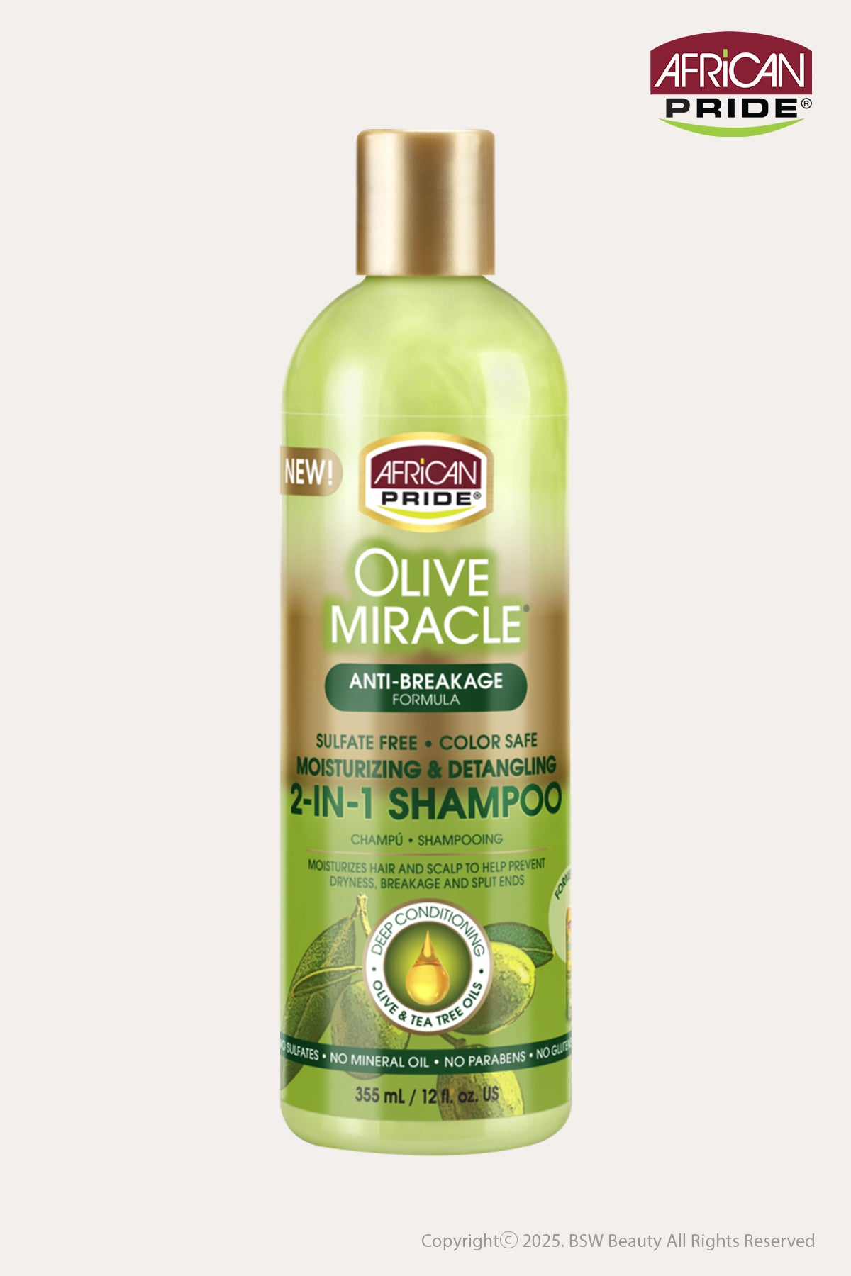 AFRICAN PRIDE OLIVE MIRACLE 2IN1 SHAMPOO 12oz - BSW BEAUTY CANADA