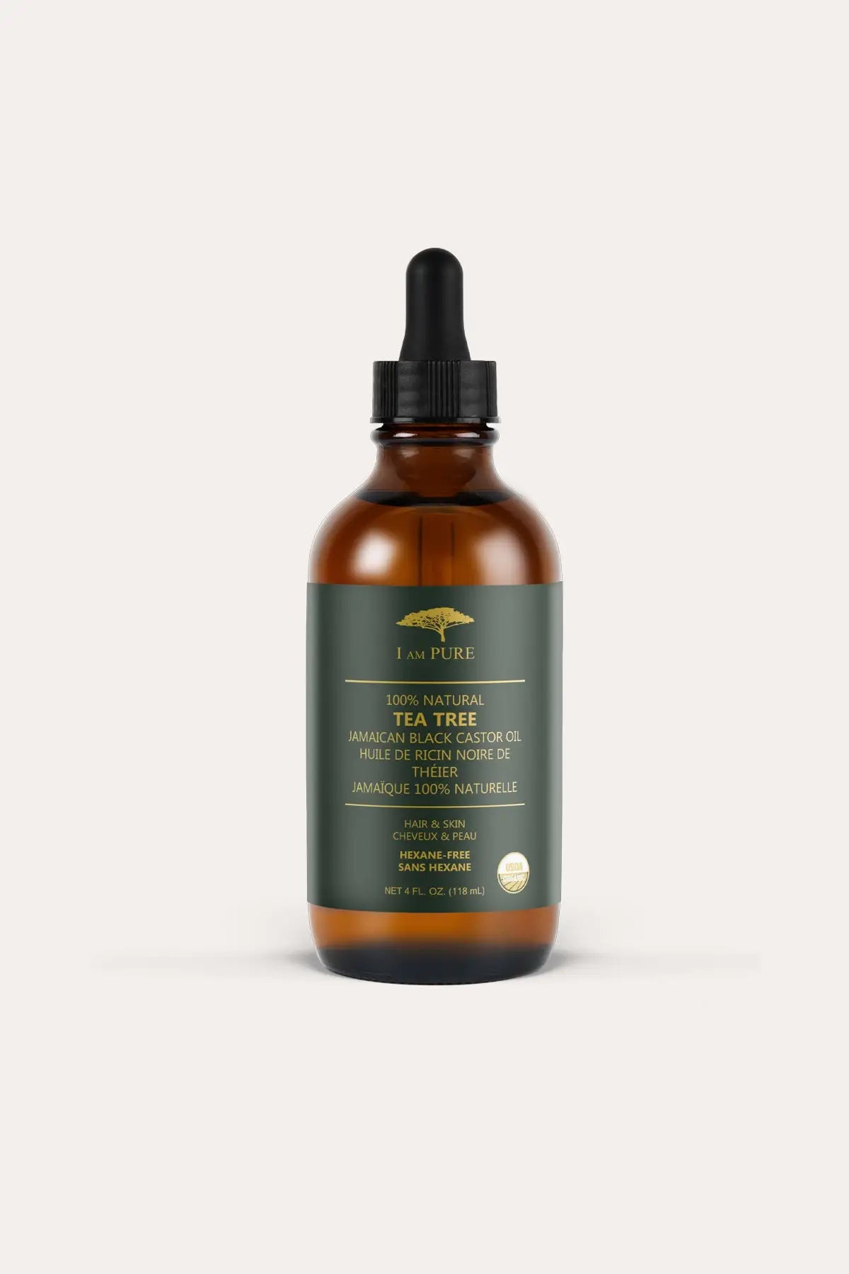 I AM PURE 100% NATURAL JAMAICAN BLACK CASTOR OIL - TEA TREE I AM PURE
