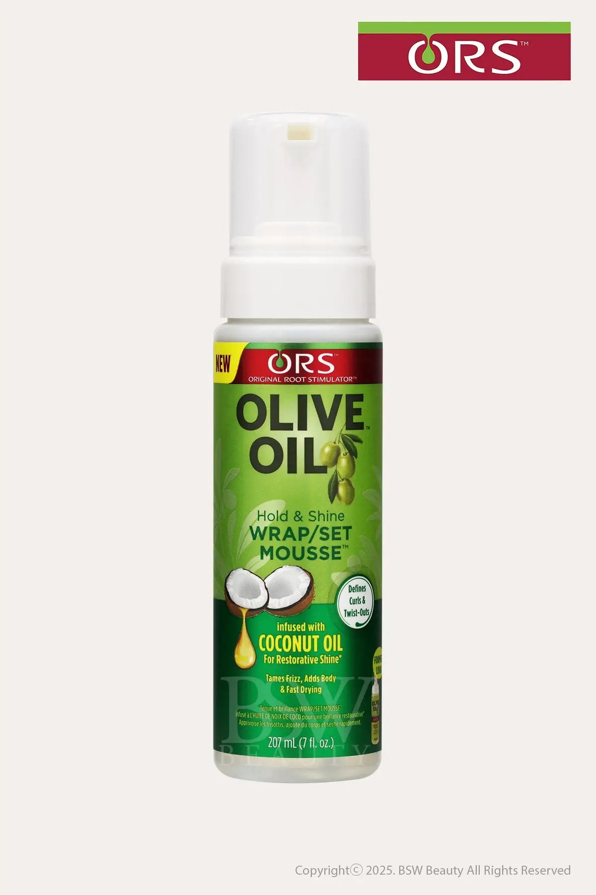 ORS OLIVE OIL HOLD & SHINE WRAP/SET MOUSSE 7oz - BSW BEAUTY CANADA