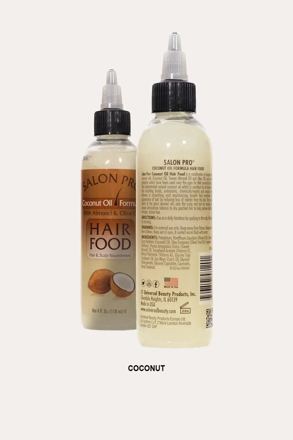 SALON PRO HUILE CAPILLAIRE NOIX DE COCO AVEC HUILE D'AMANDE ET D'OLIVE 4oz