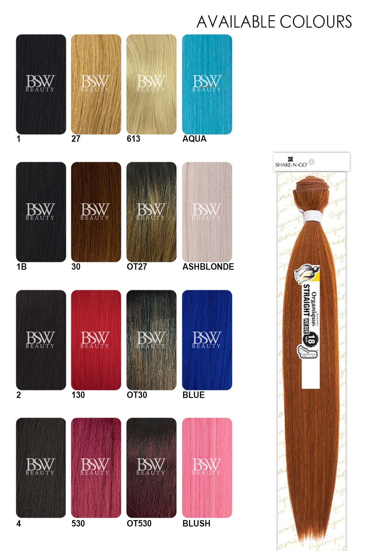 SHAKE N GO ORGANIQUE MASTERMIX WEAVE - STRAIGHT 18