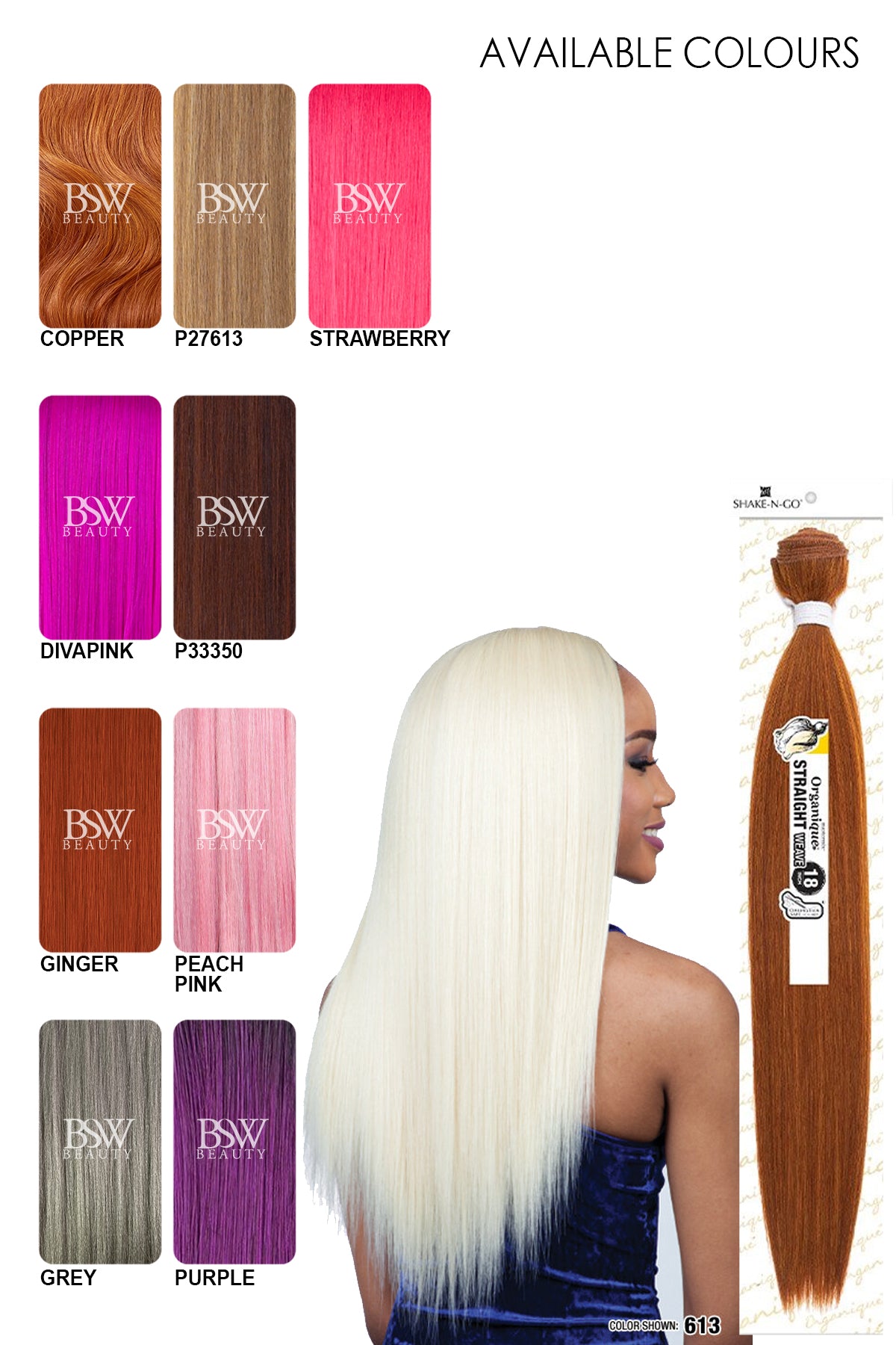 SHAKE N GO ORGANIQUE MASTERMIX WEAVE - STRAIGHT 18