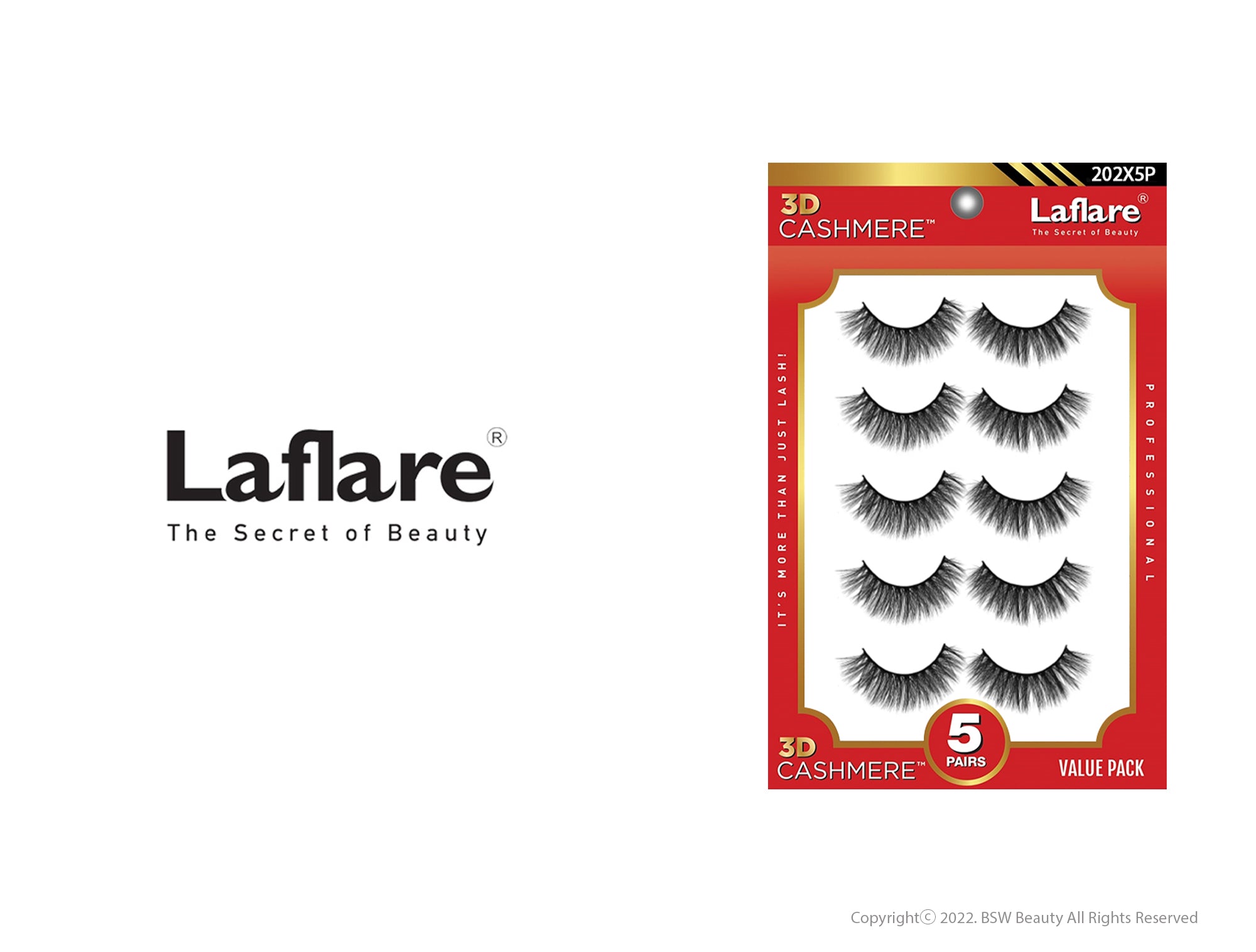 LAFLARE 3D CASHMERE LASHES_5 PAIRS VALUE PACK