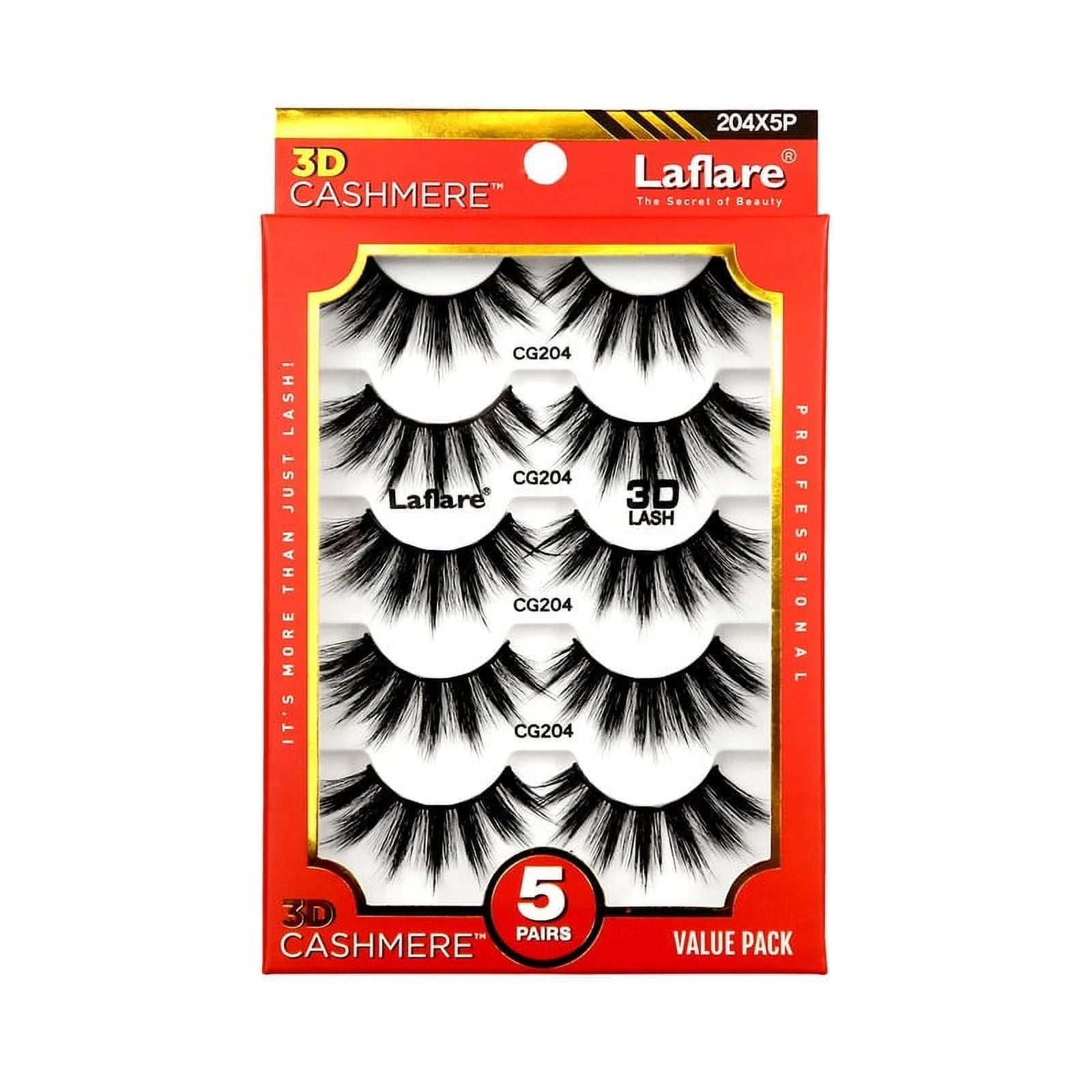 LAFLARE 3D CASHMERE LASHES_5 PAIRS VALUE PACK