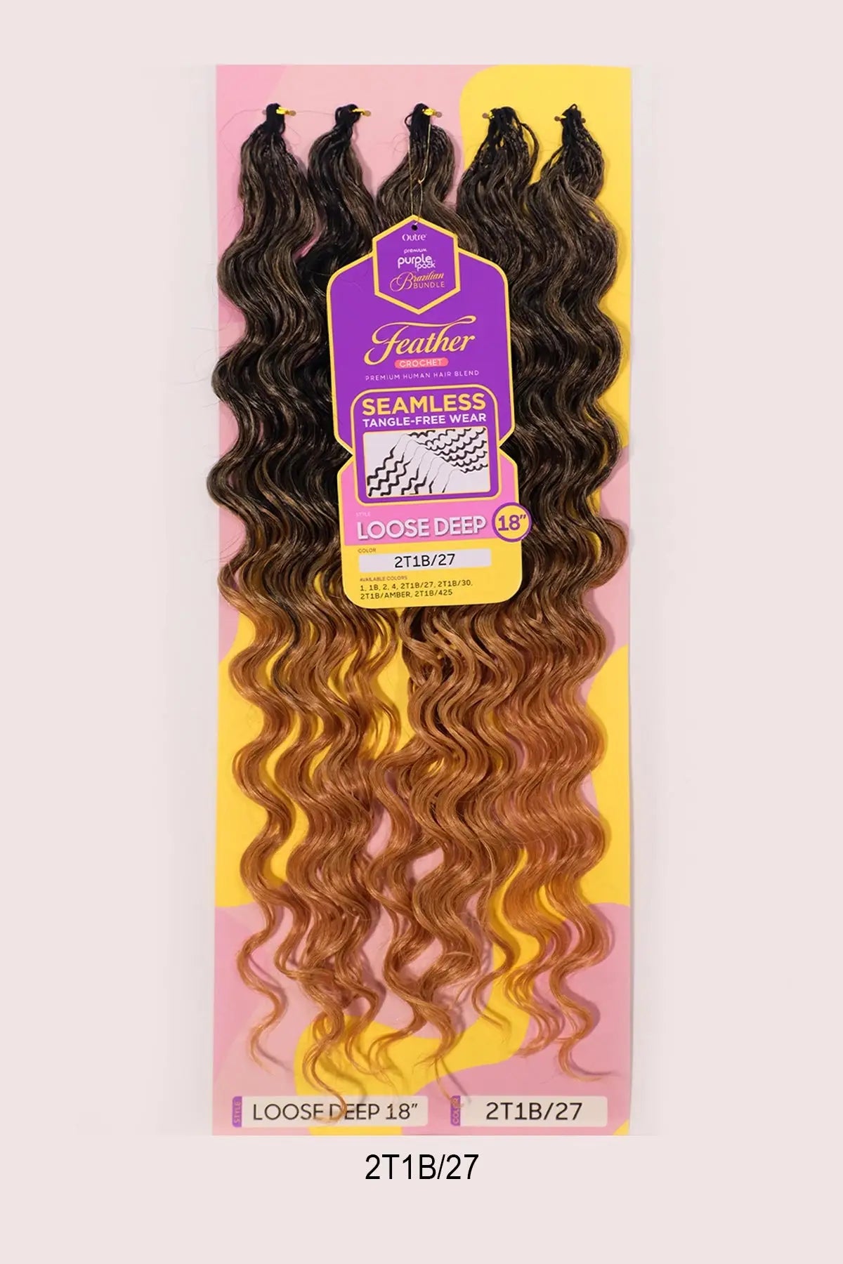 OUTRE PURPLE PACK BRAZILIAN FEATHER CROCHET LOOSE DEEP 18"