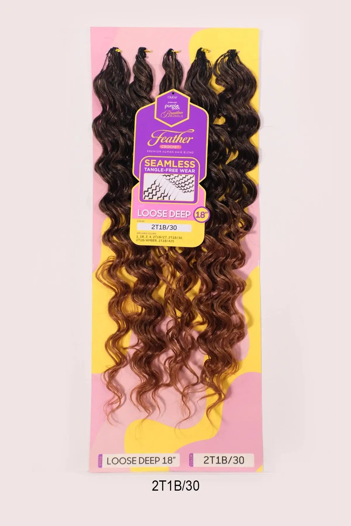 OUTRE PURPLE PACK BRAZILIAN FEATHER CROCHET LOOSE DEEP 18"