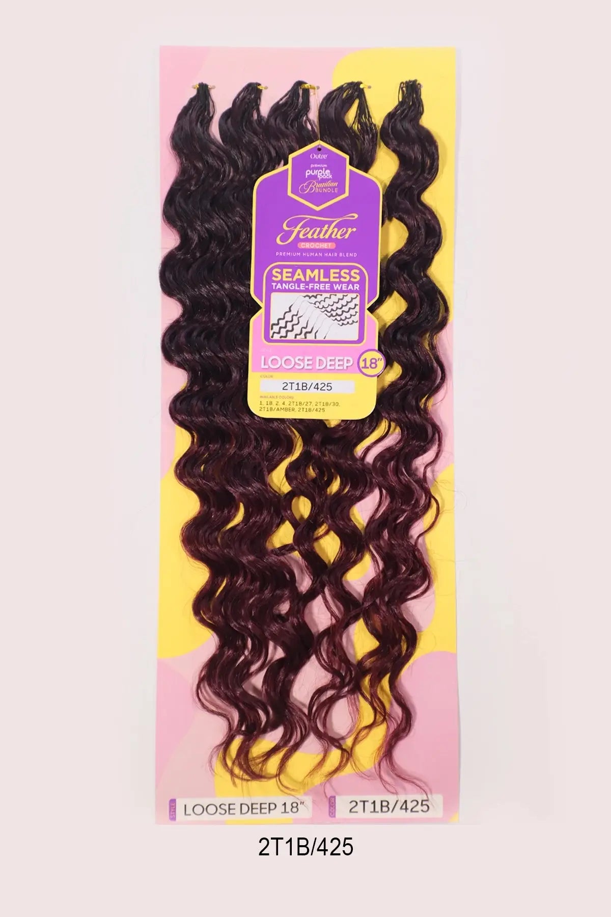 OUTRE PURPLE PACK BRAZILIAN FEATHER CROCHET LOOSE DEEP 18"